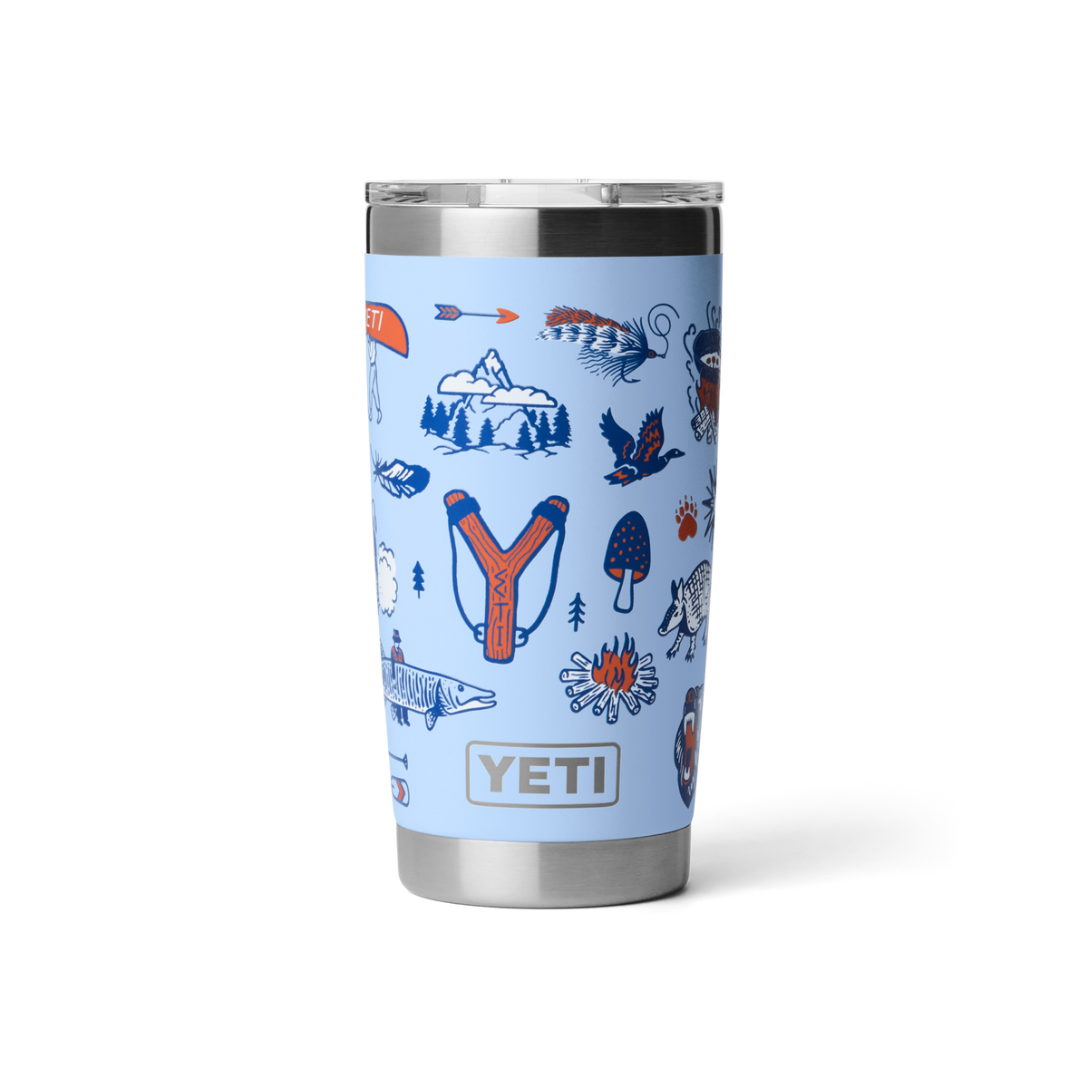YETI Rambler 20 oz Tumbler in Big Sky Summer Camp, front view