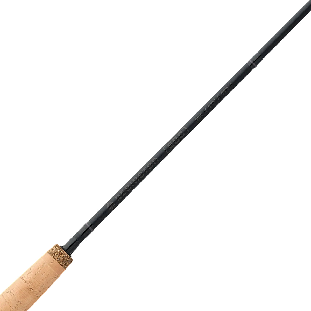 Redington EDC Tactical Edition black fly rod with natural cork grip and wrapped guide detail