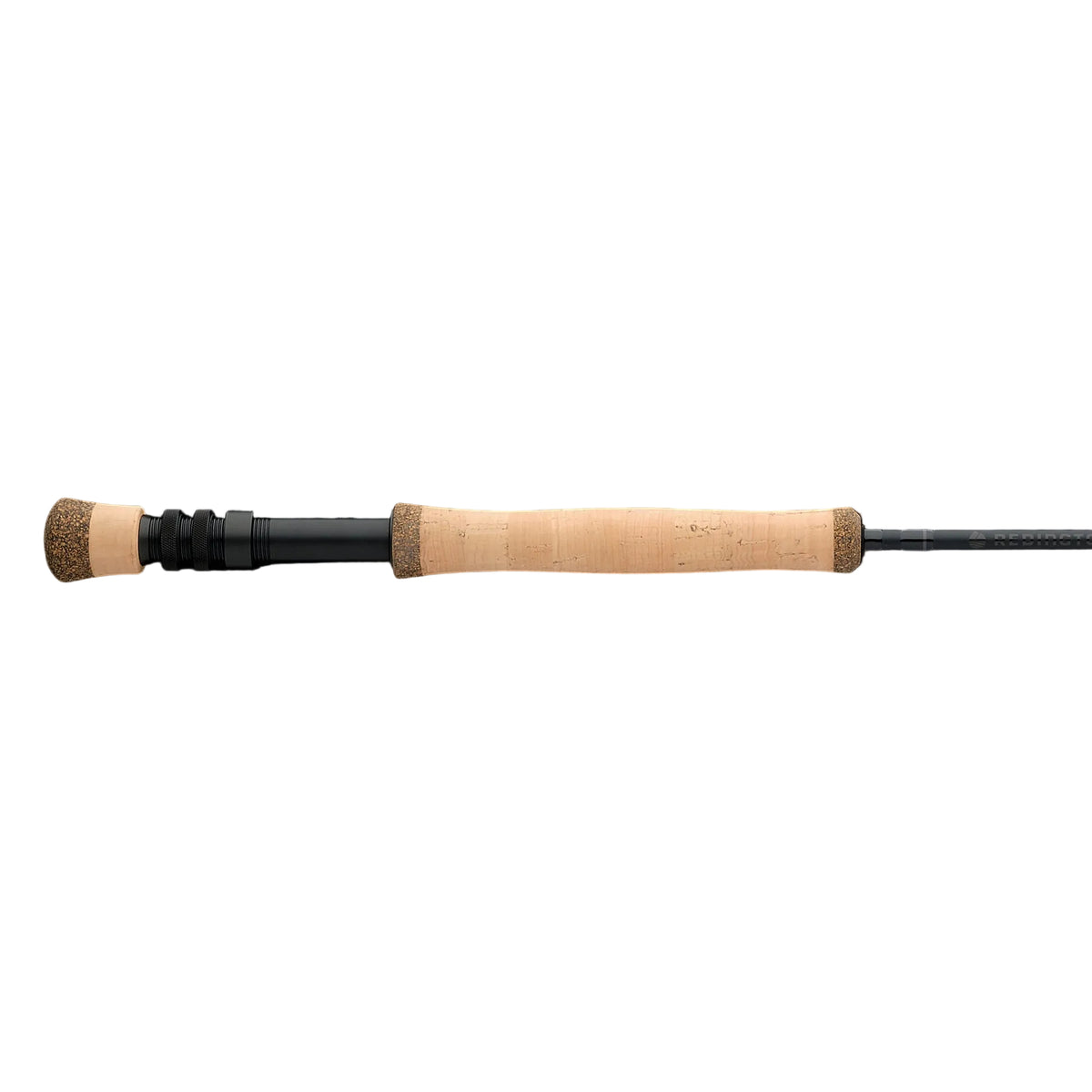 Redington EDC Tactical Edition fly rod with cork handle, black wrapping, and cork reel seat on white background