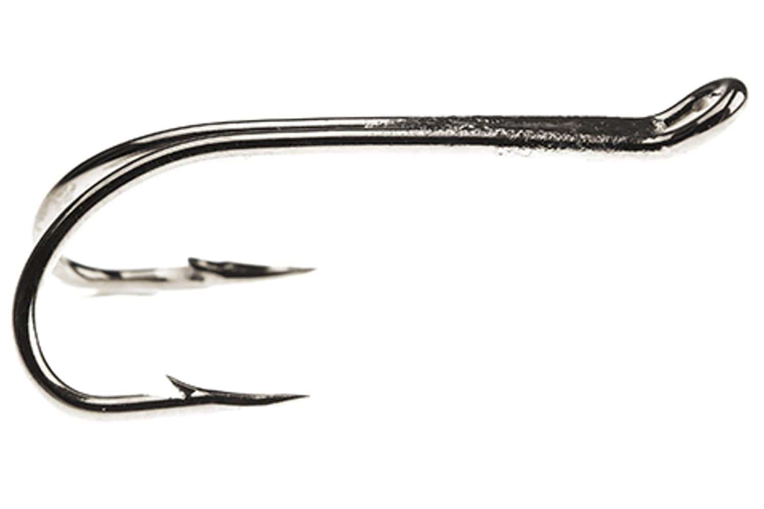 Ahrex AHR428S silver stainless-steel double hook, curved barbed shank for fly tying