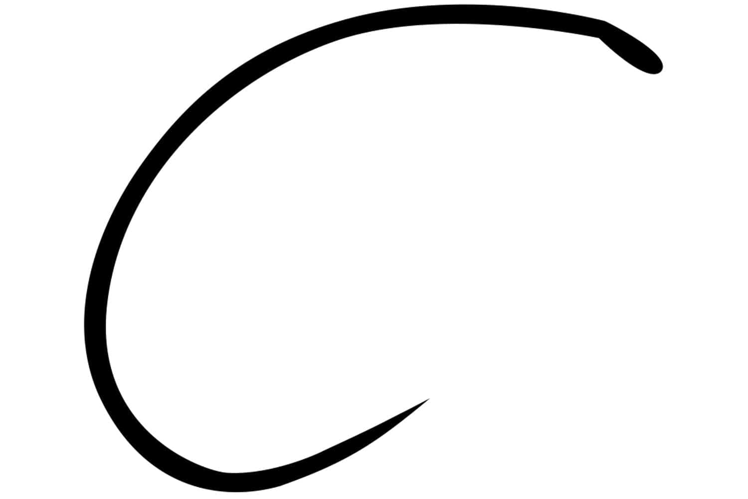Ahrex FW525 barbless super dry fly hook, black fine-wire curved hook with upturned eye and sharp point for fly tying