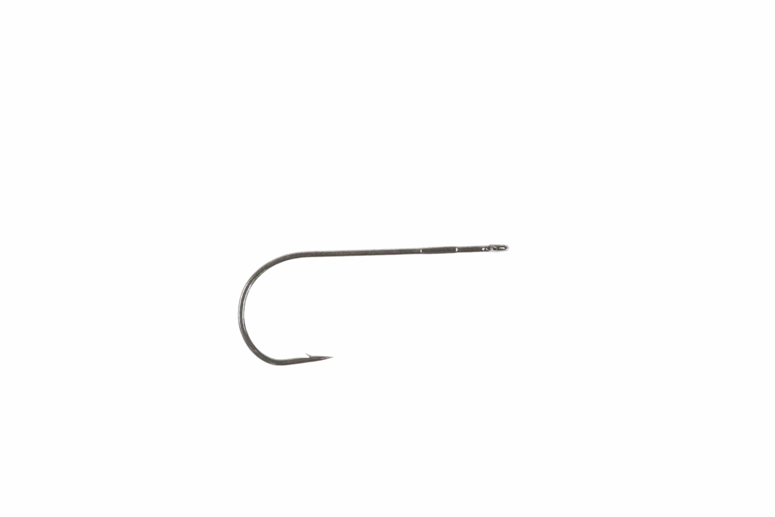 Ahrex PR330 Aberdeen long-shank silver fly tying hook with up-eye, fine wire and barbed point