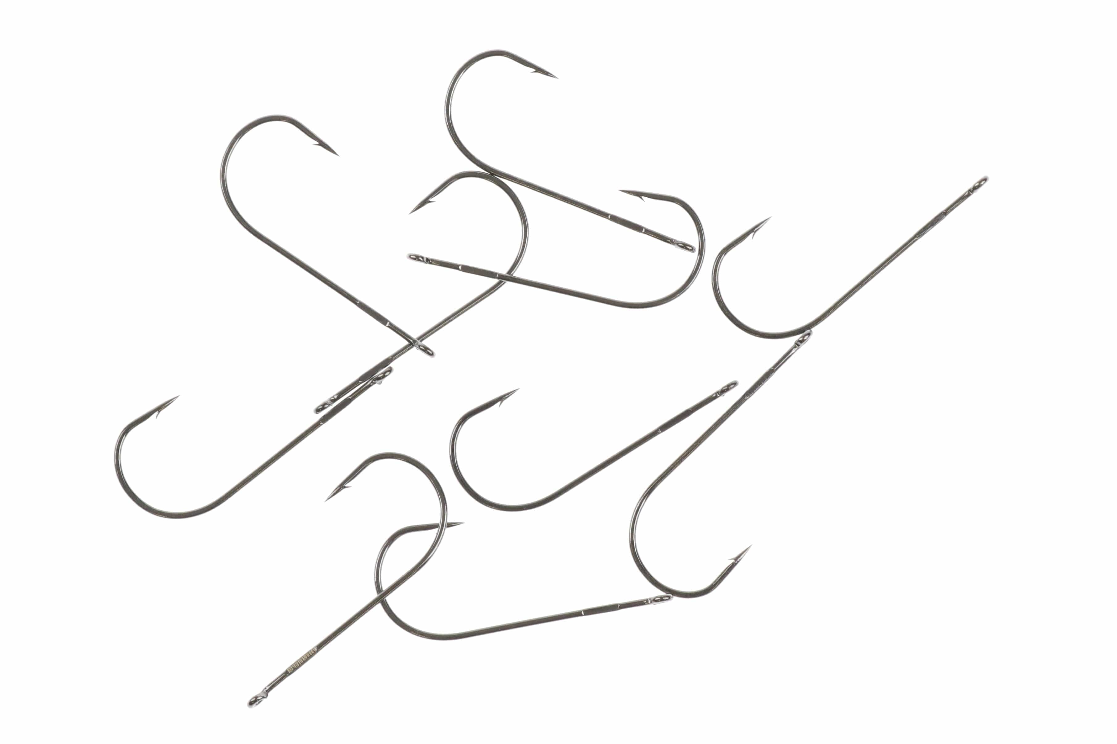 Ahrex PR330 Aberdeen predator hooks — long shank gunmetal fly tying hooks with wide gape and barbed points