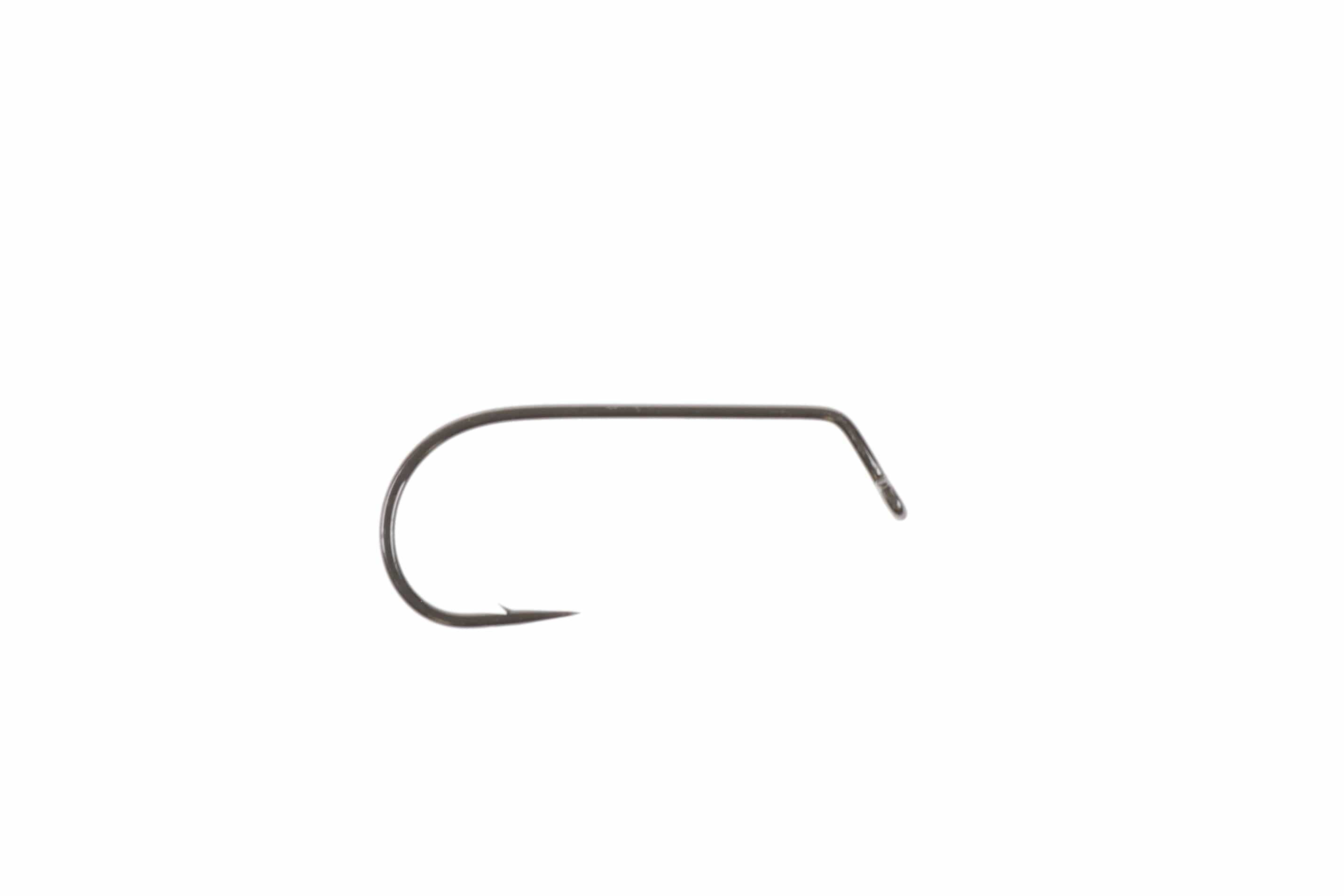 Ahrex PR370 60 degree bent streamer hook, gunmetal steel wide-gap shank with barbed point and straight eye for fly tying