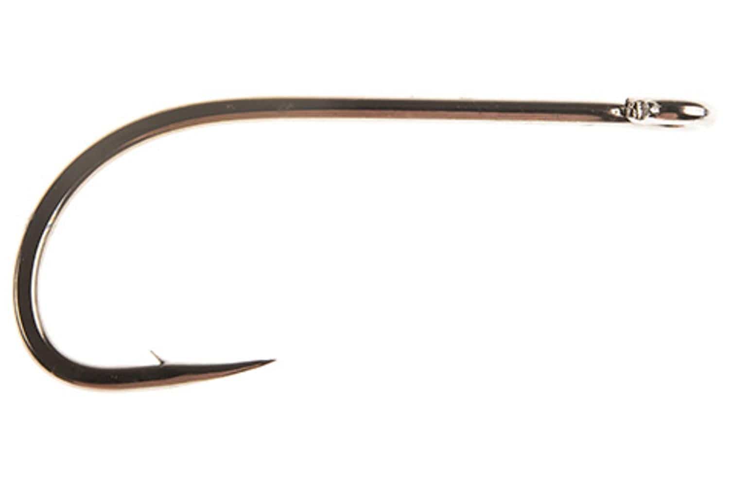 Ahrex SA220 shiny bronze saltwater streamer hook with long straight shank, wide gape and needlepoint with small barb