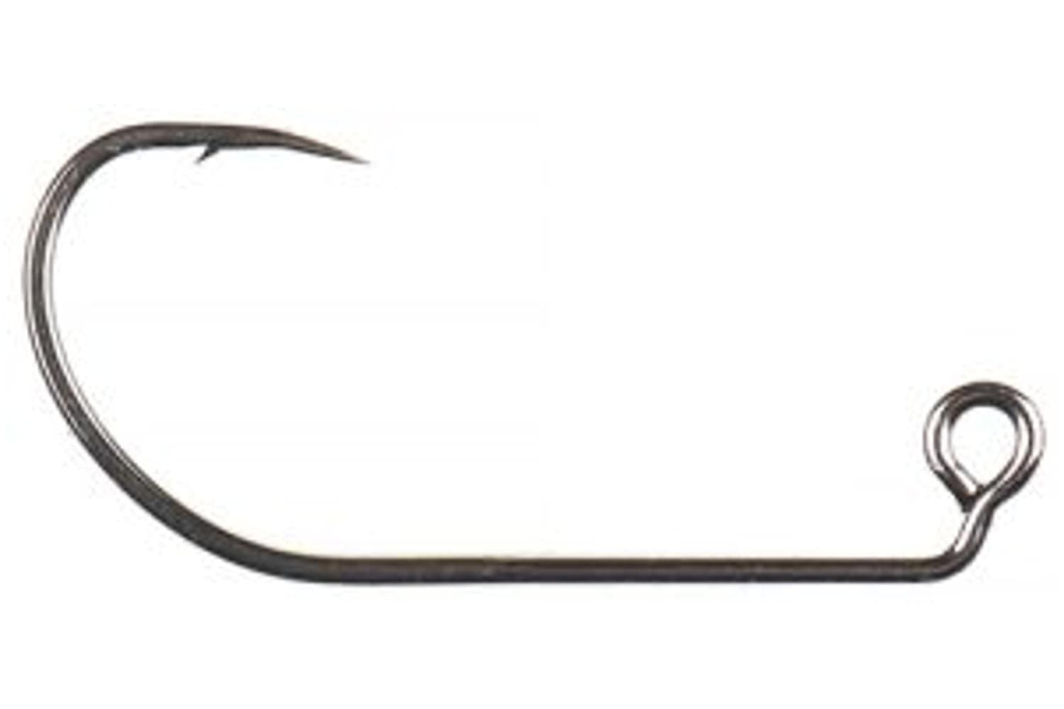 Ahrex salt jig hook, gunmetal steel straight shank, wide-gap bend, loop eye and small barb for fly tying