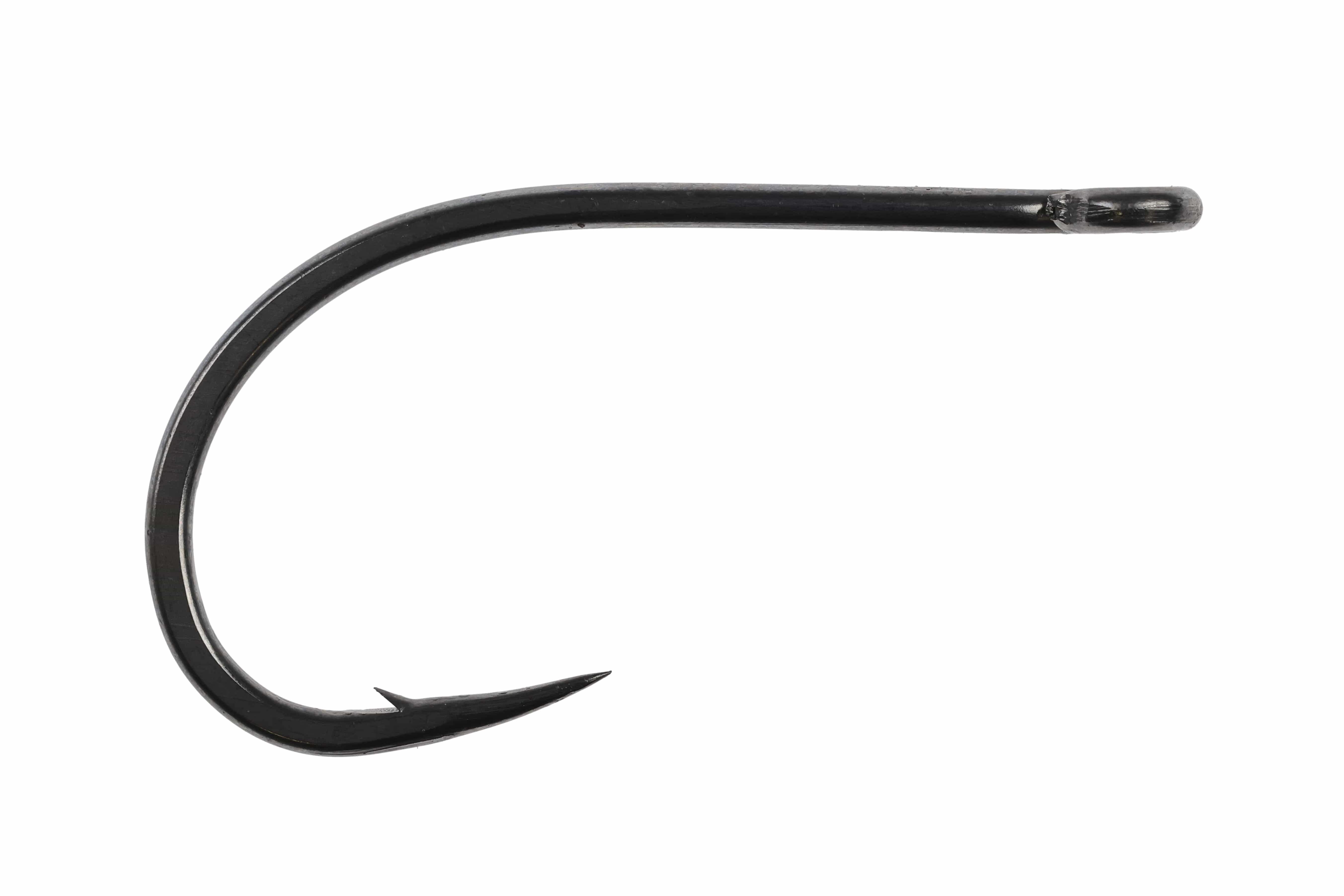 Ahrex SA270 bluewater fly tying hook, black corrosion-resistant metal, wide-gape curved point for saltwater flies