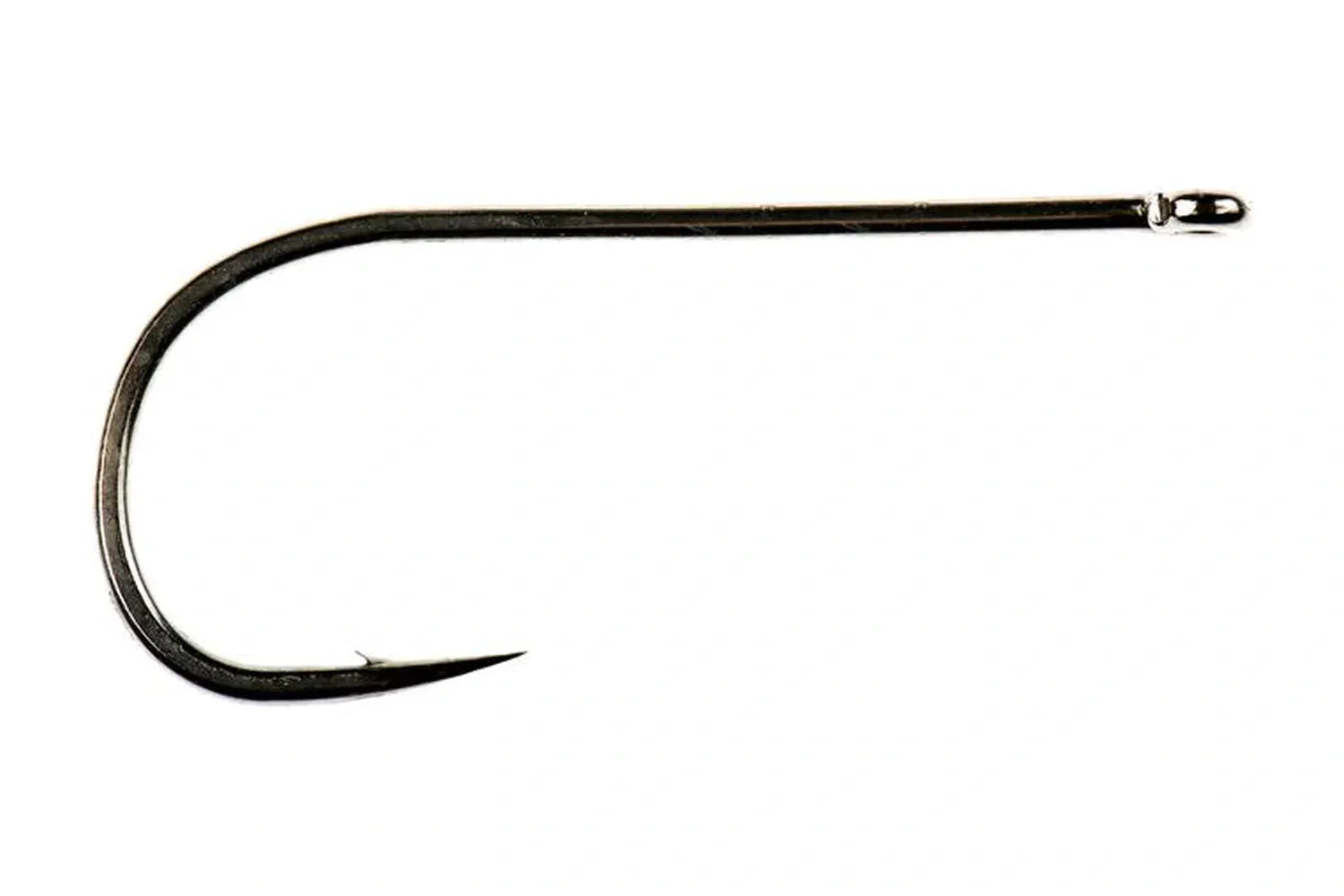 Black nickel Ahrex long-shank fly tying hook with wide bend, needle point and small barb (Beast Fleye SA292)