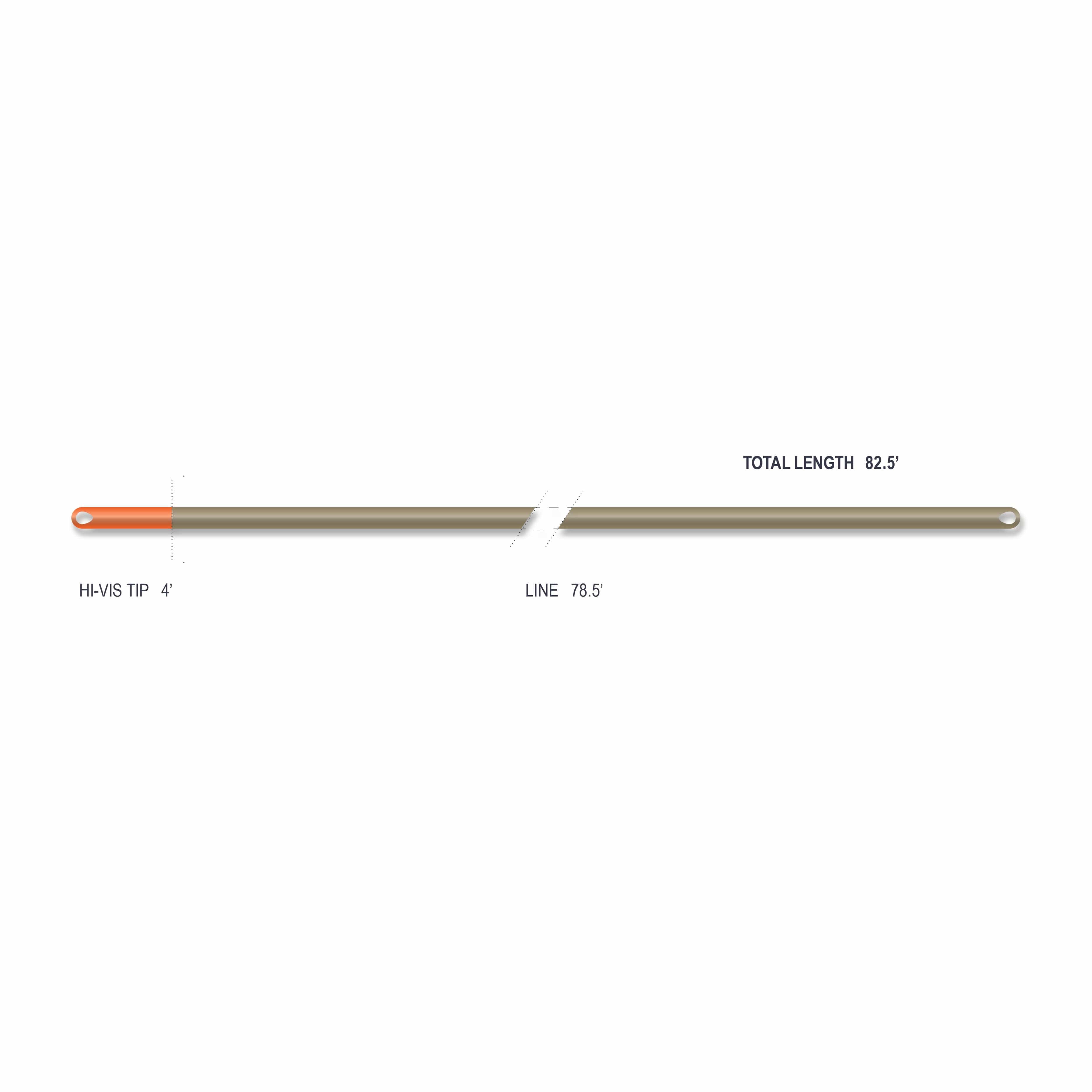 Airflo Superflo Max Euro nymph fly line with olive-brown coated body, hi-vis orange 4' tip and welded loops
