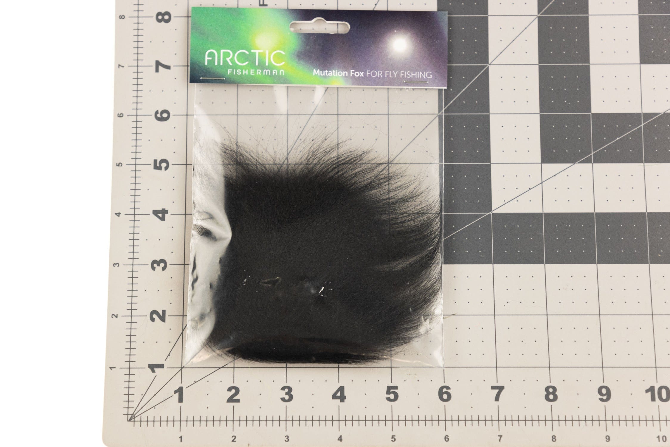 Arctic Fisherman Mutation Fox Hair pack, black long silky fur for fly tying, soft natural fibers