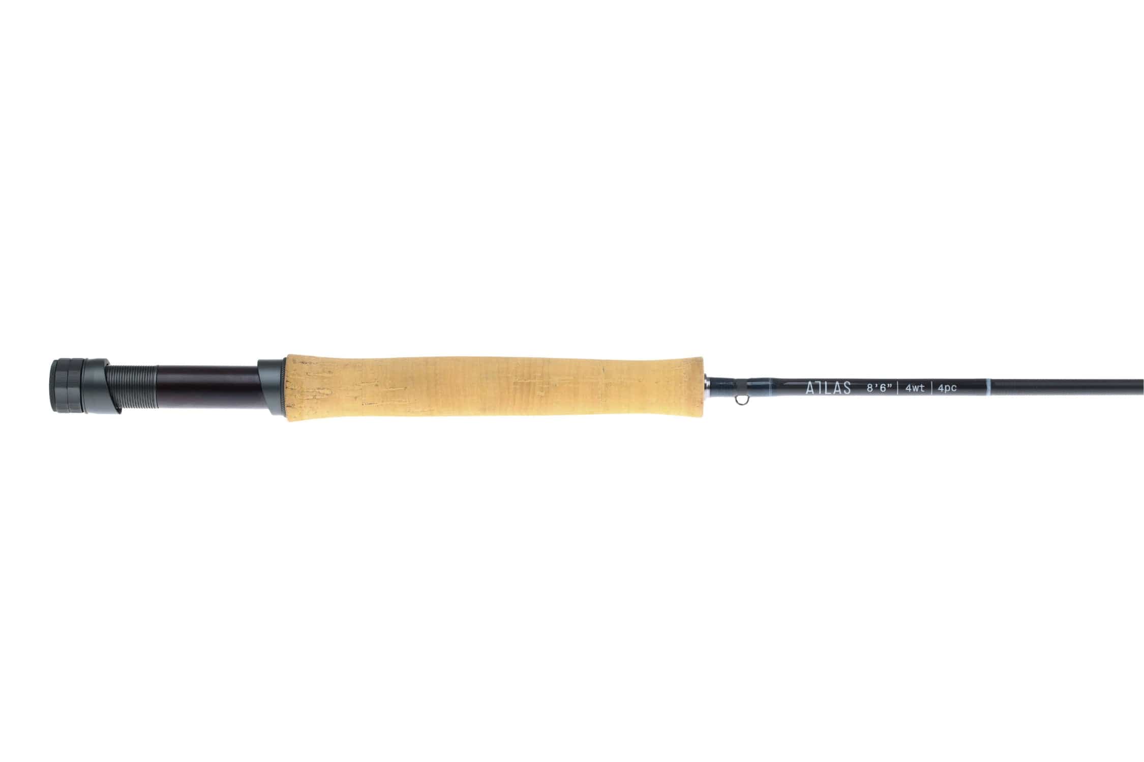 Atlas Signature 8ft 6in 4wt fly rod with natural cork handle and black graphite blank