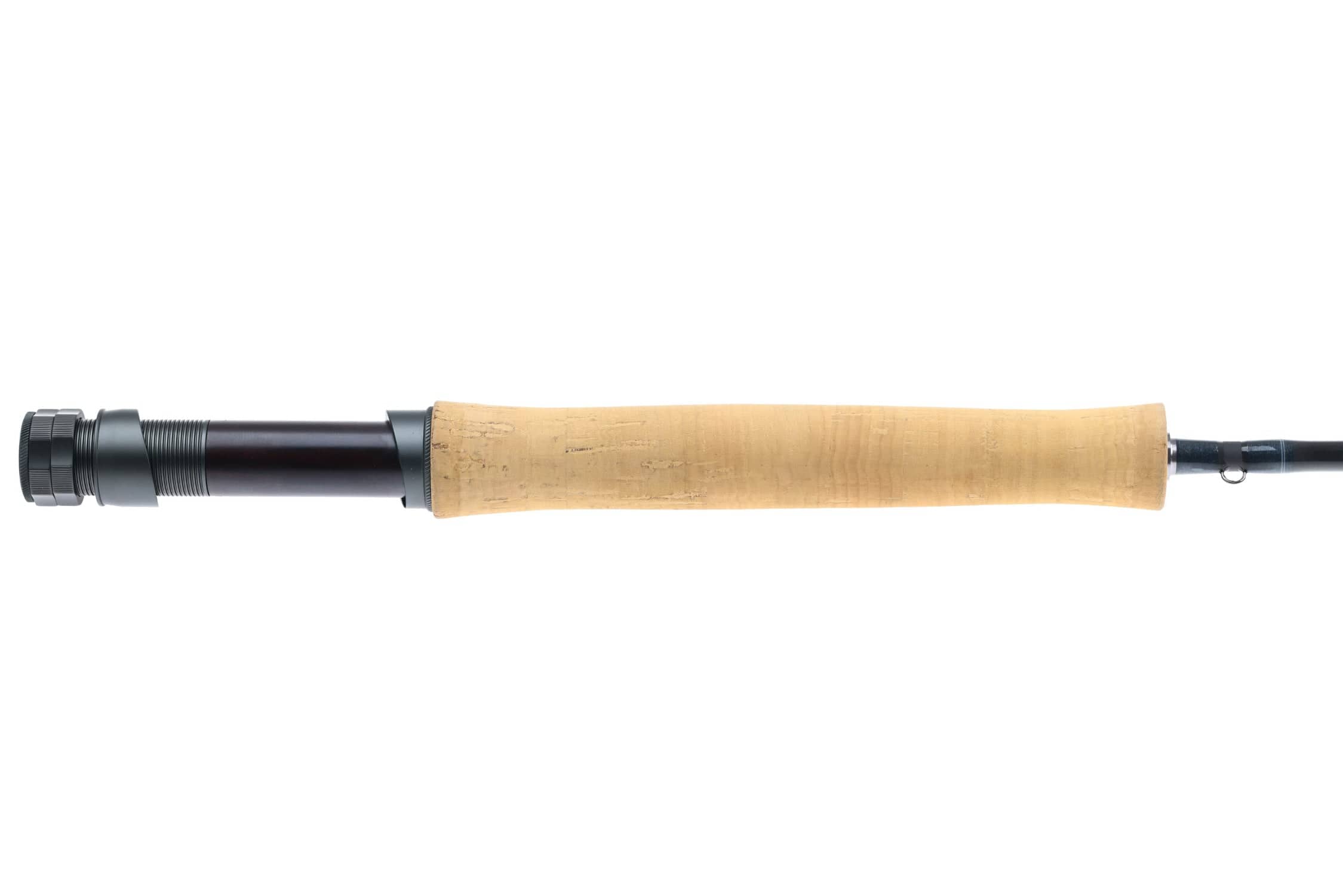 Atlas Signature 8ft 6in 4wt fly rod with natural cork handle and dark graphite reel seat on a slim black blank