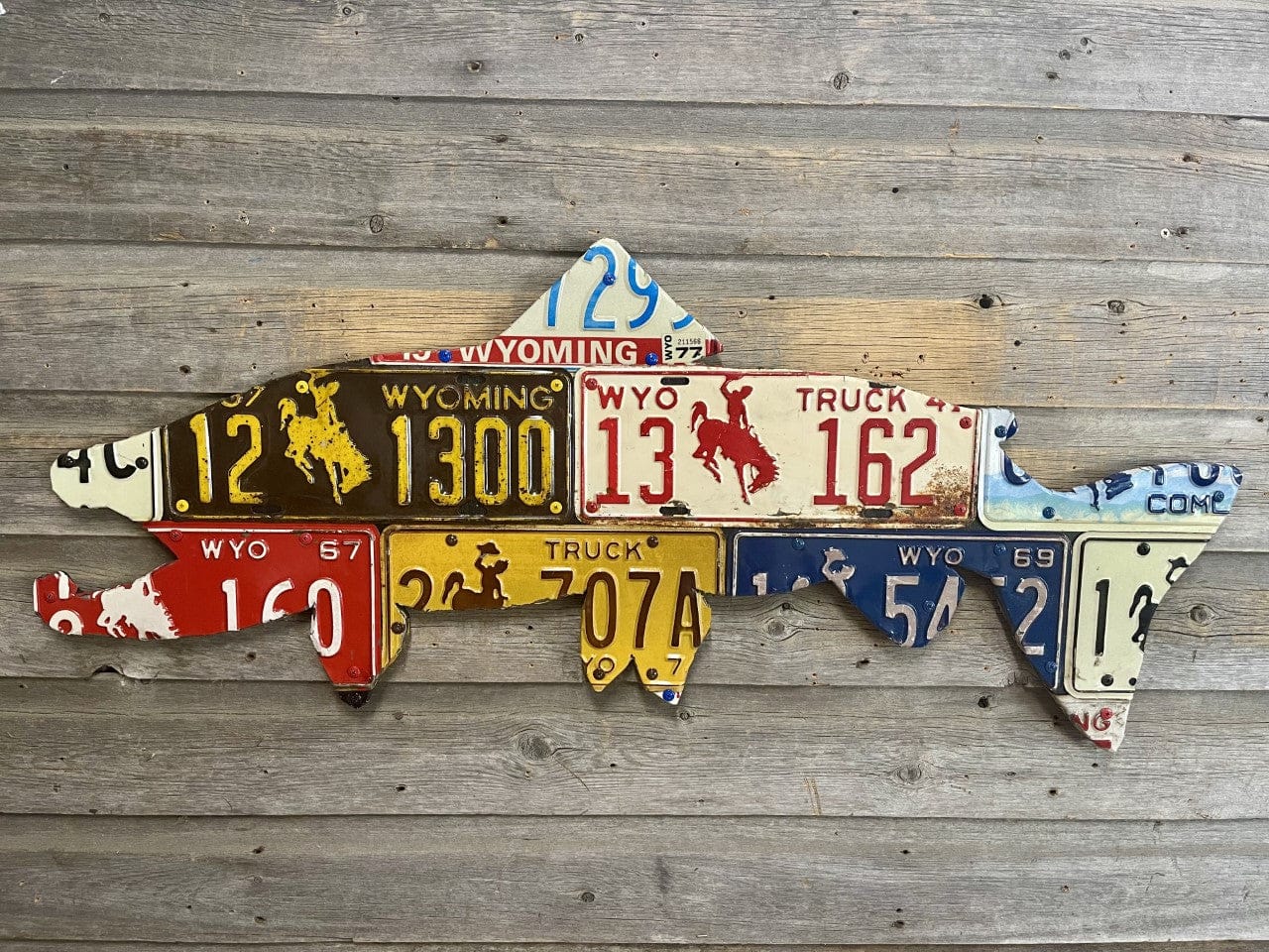 Wyoming Brown Trout 42in. License Plate Artwork - Image 1