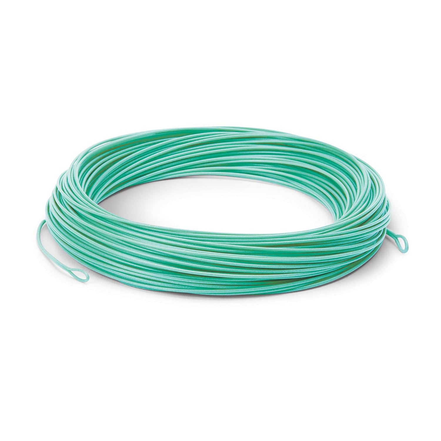 Cortland Liquid Crystal coiled seafoam green coated fly line with welded loop ends and smooth glossy finish