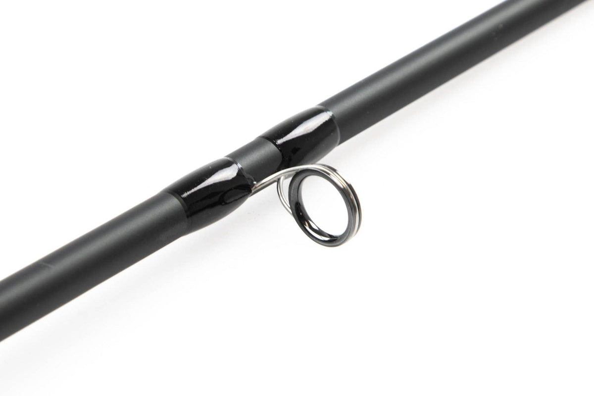 Douglas SKY-G fly rod matte black carbon blank with glossy black guide wraps and stainless steel line guide