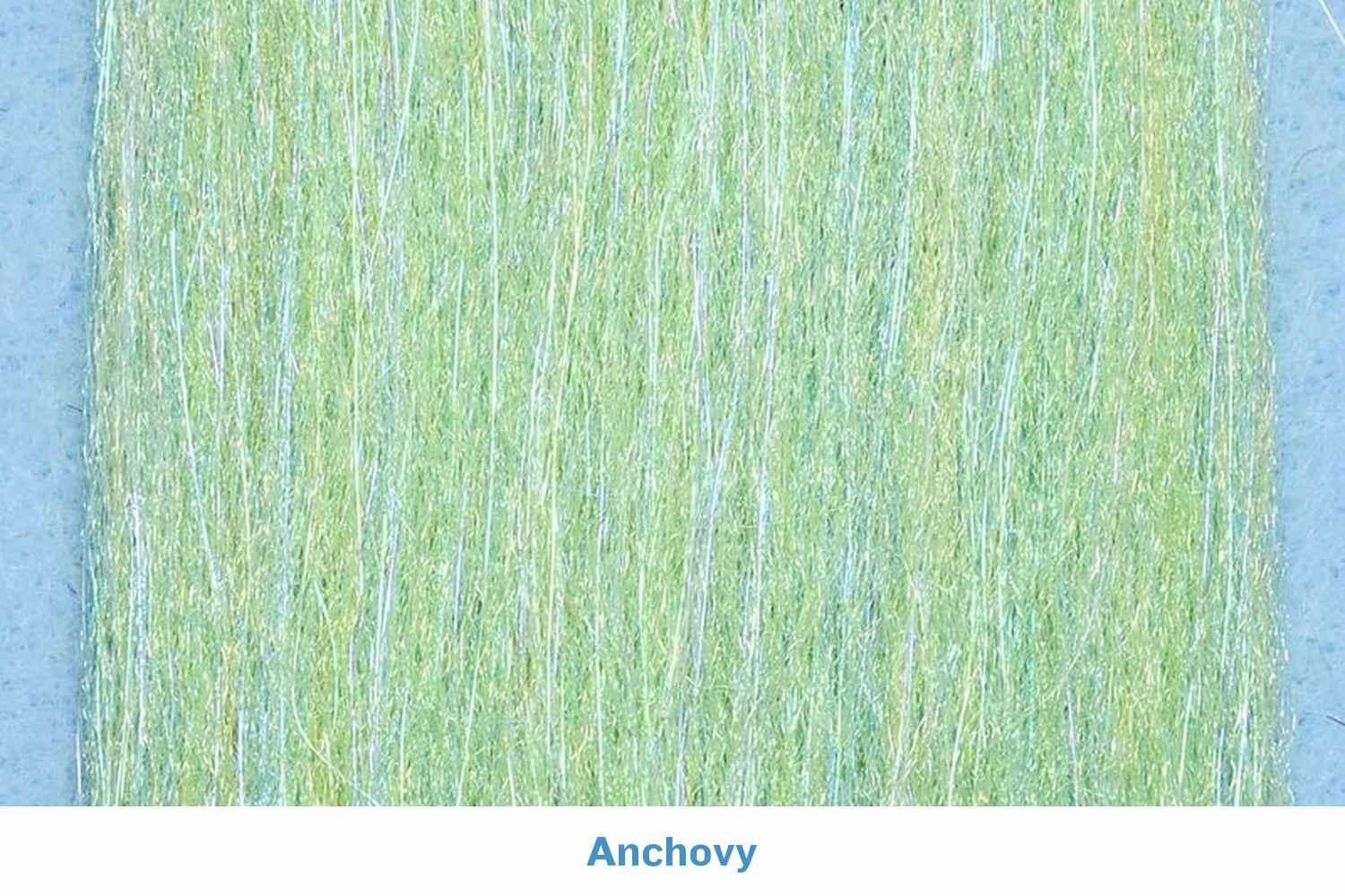 Anchovy light green iridescent synthetic fibers with fine shimmering strands for fly tying (Enrico Puglisi 3D Sculpt-A-Fly)