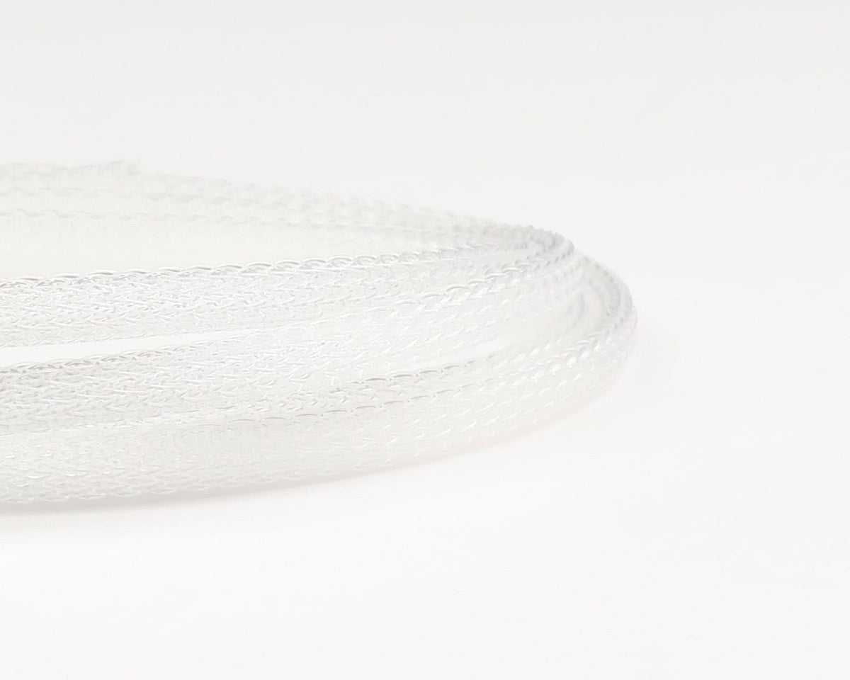 Clear translucent braided synthetic body tubing coil for fly tying, fine mesh plastic tube by Fish-Skull
