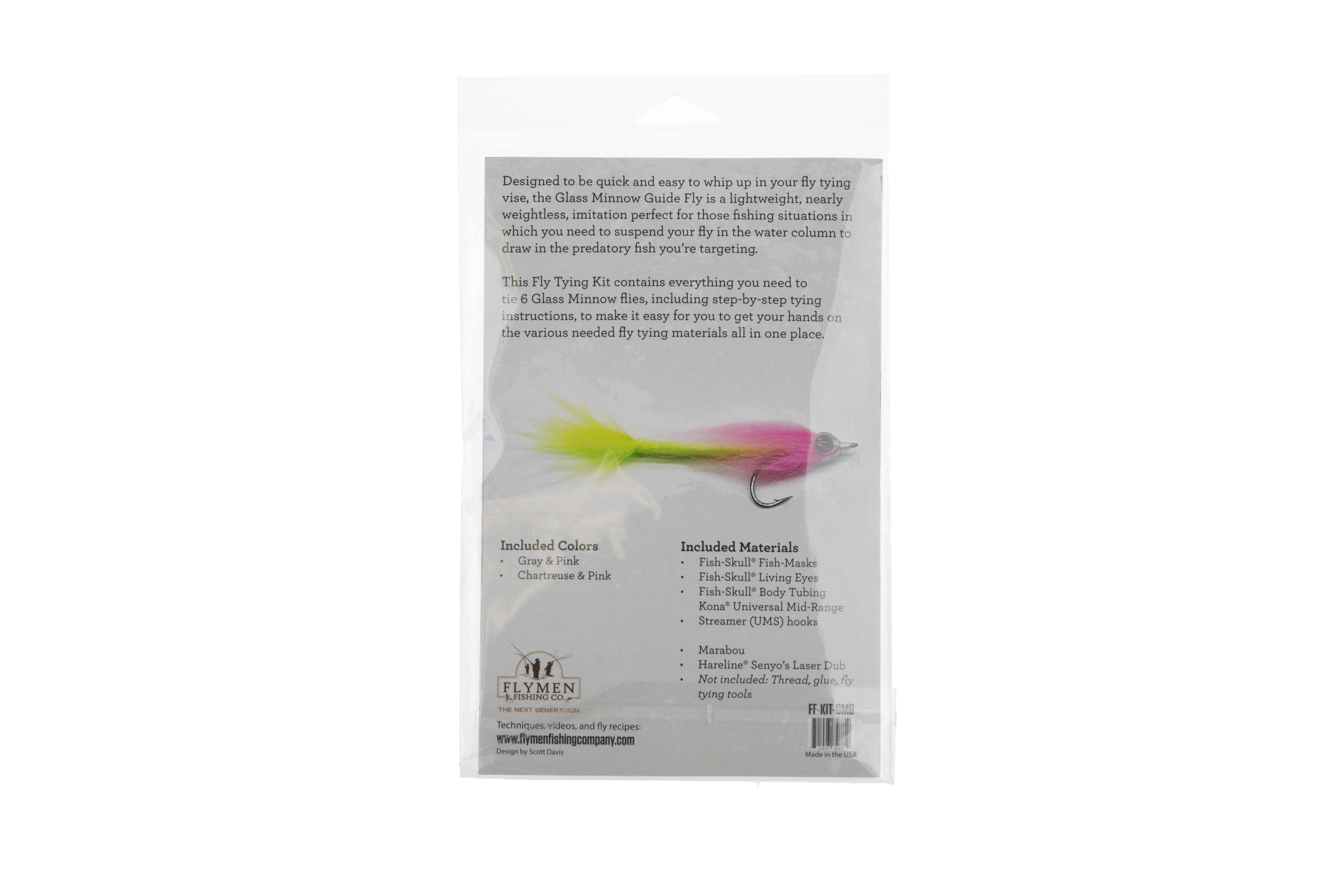 Fish-Skull Glass Minnow Guide Fly Tying Kit