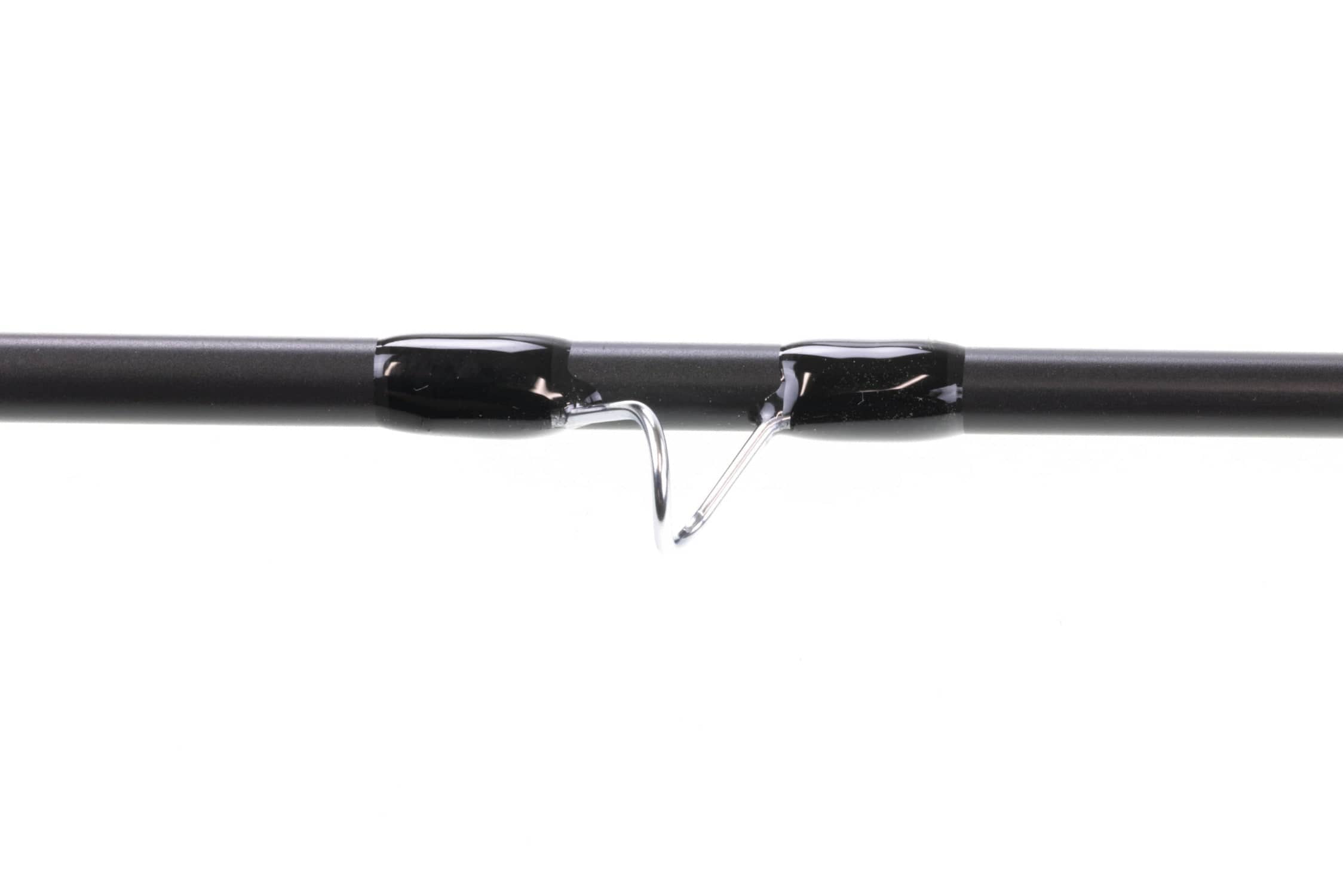 G. Loomis IMX-Pro musky fly rod mid-section, matte black carbon blank with glossy black guide wraps and chrome guides
