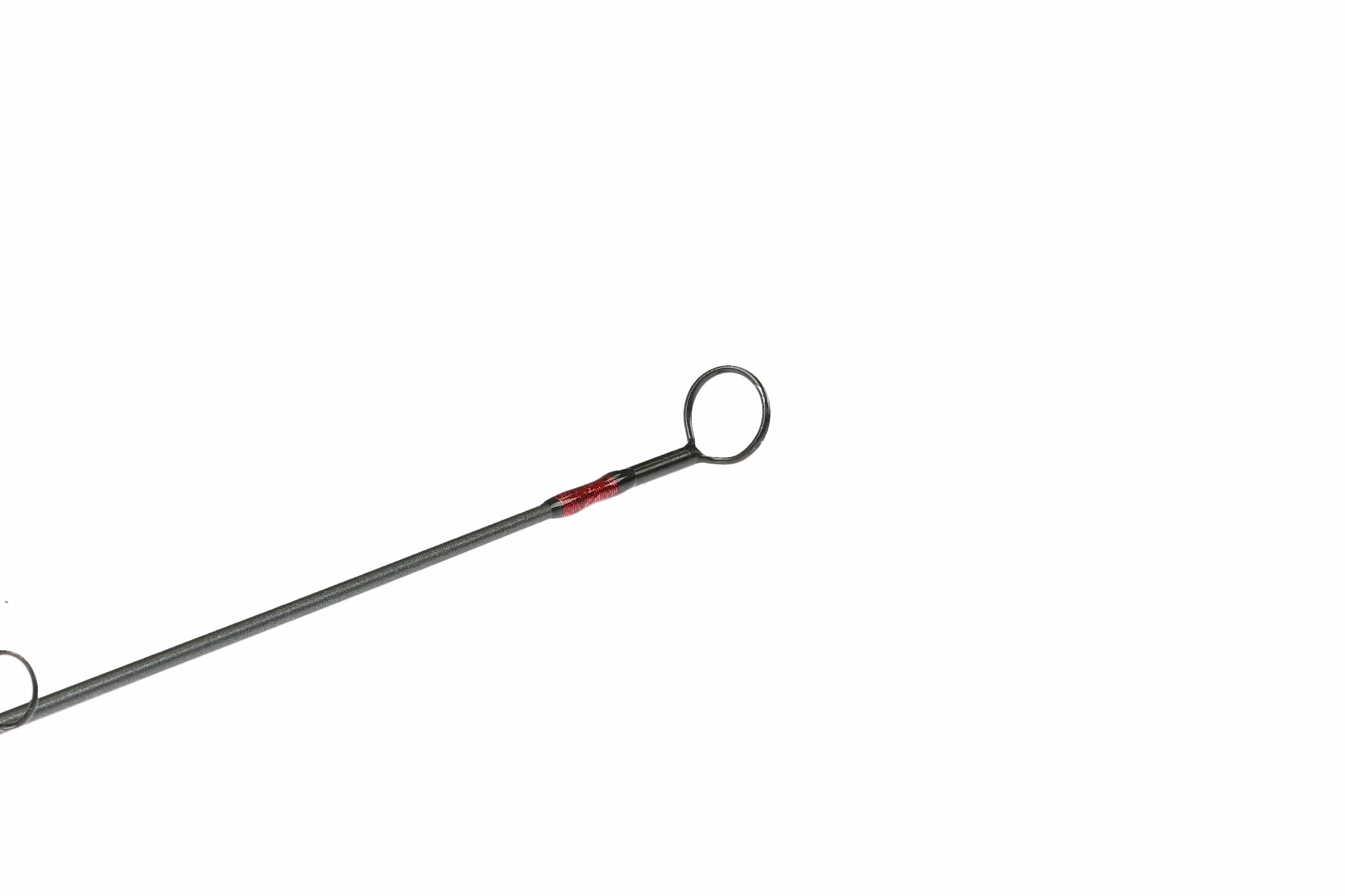 Greys Kite Switch fly rod tip in graphite gray with red thread wrap and metal guide ring