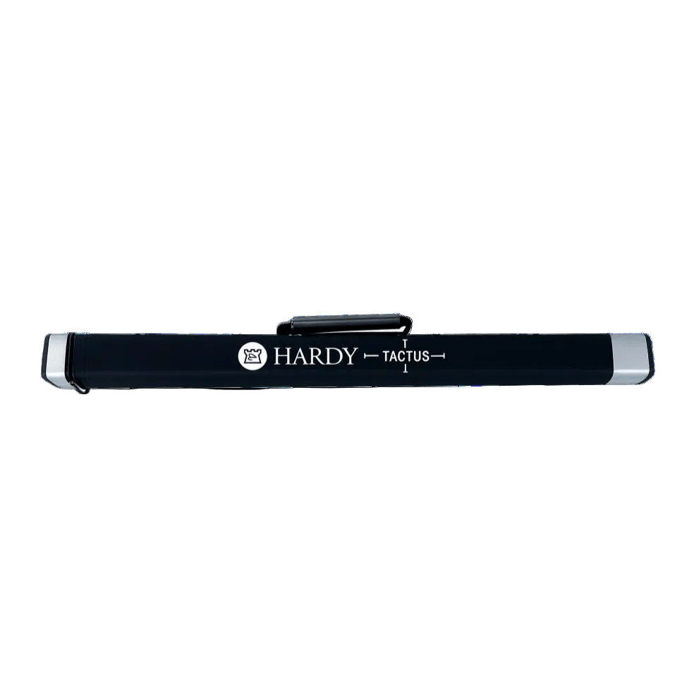 Hardy Tactus rod tube in black with silver end caps