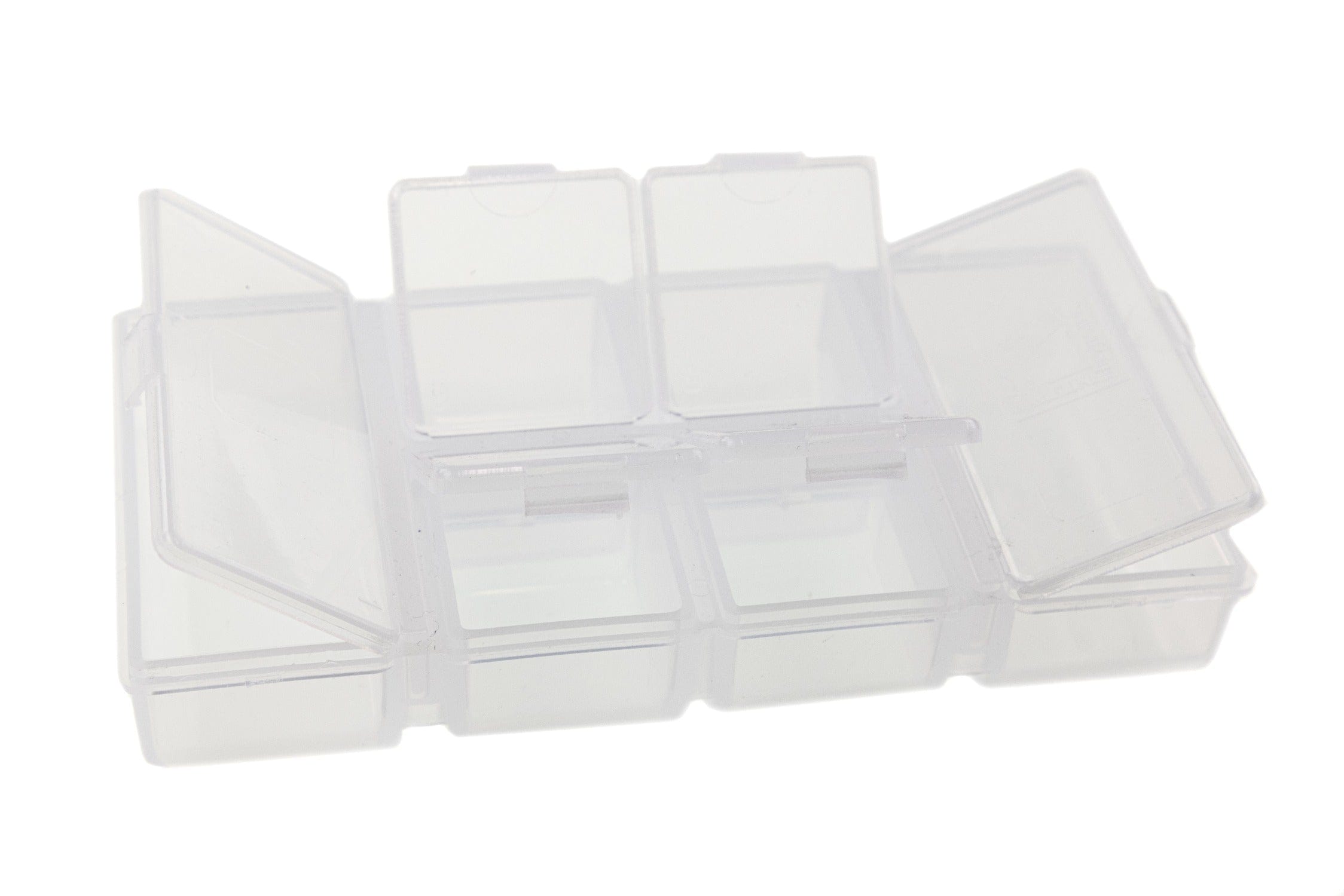 Hareline 6 Compartment Flip Cap Box (4 Small 2 Long)
