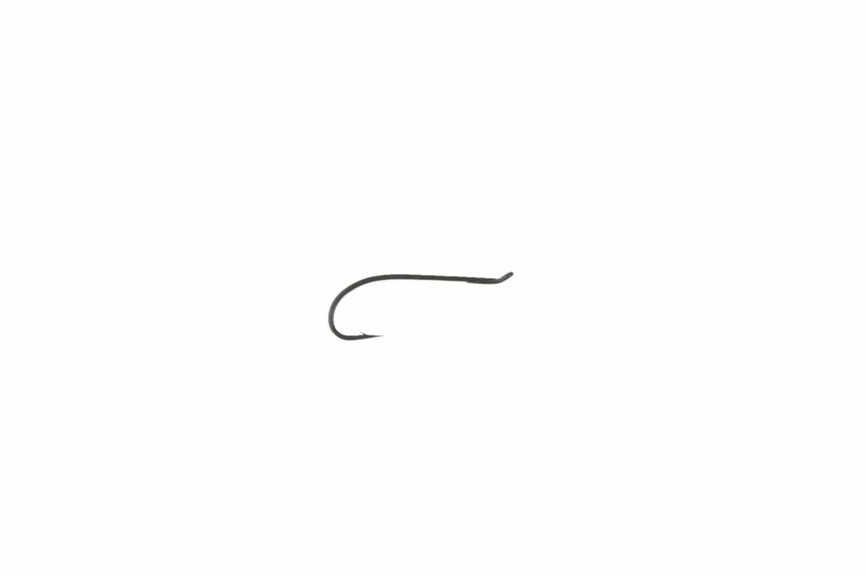 Ahrex HR413 Classic single fly-tying hook in matte black steel with curved shank and small barb