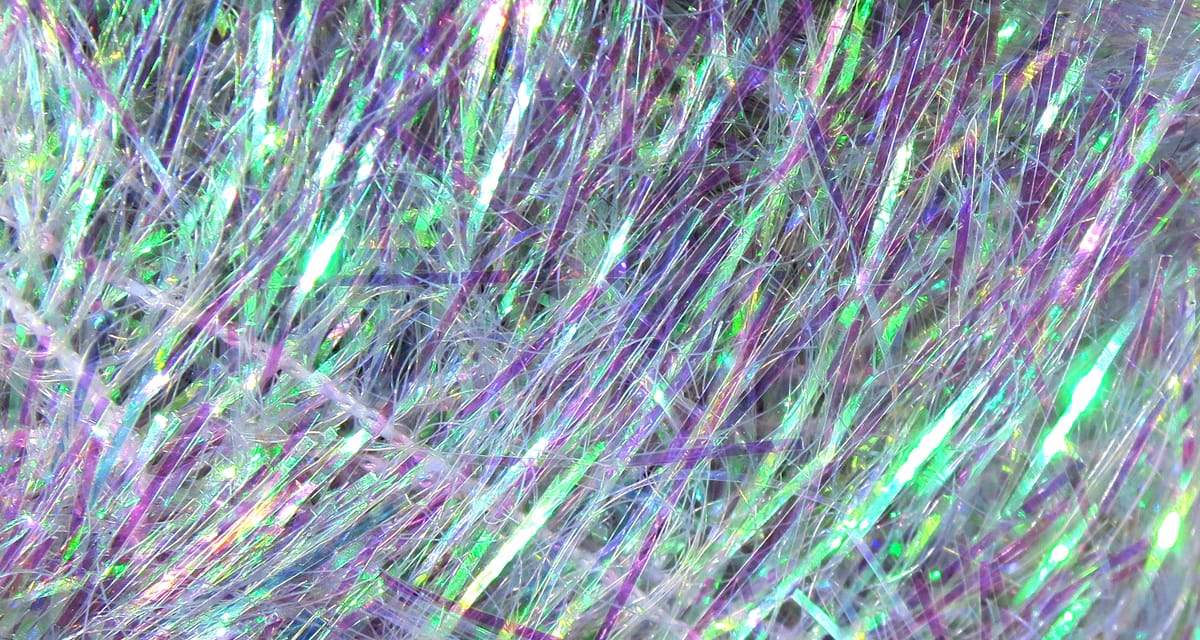 Iridescent purple-green Chocklett's Filler Flash fine synthetic strands for fly tying
