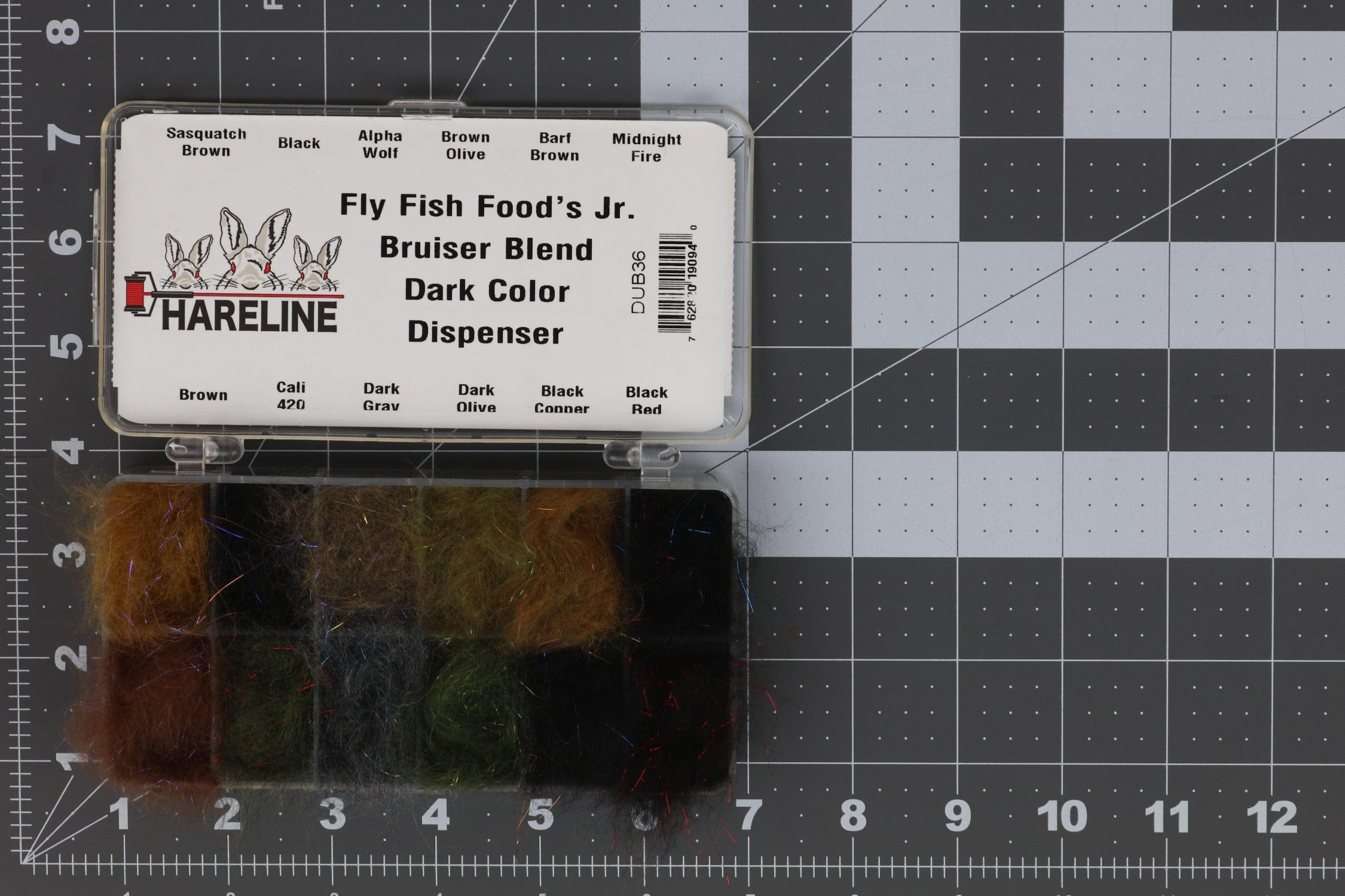 Fly Fish Food's Jr. Bruiser Blend Dubbing Light - Multi Color Assortment w/ Dispenser