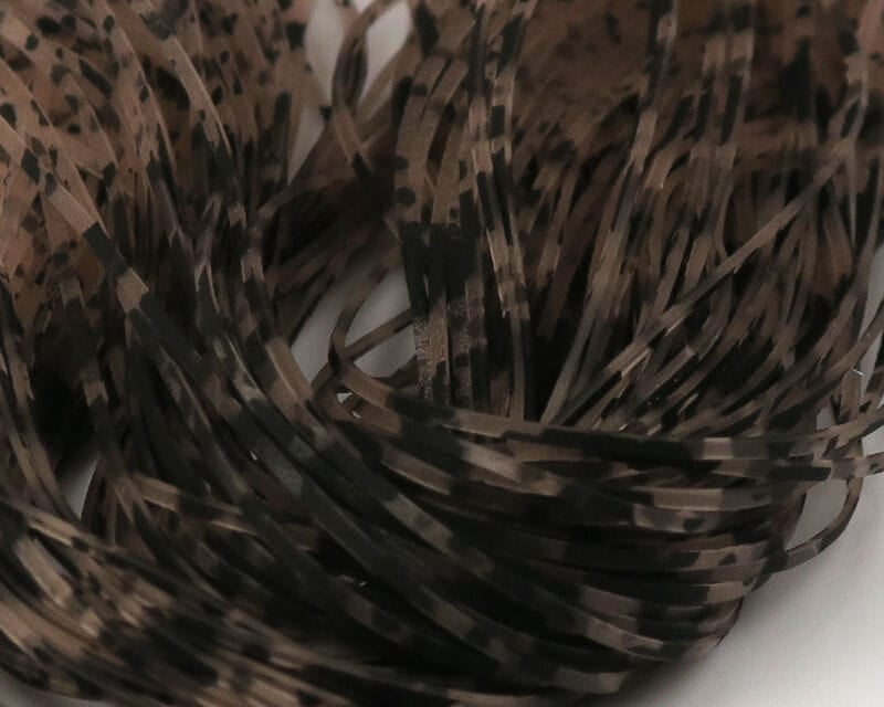 Hareline Barred & Speckled Crazy Legs brown and black mottled synthetic rubber legs for fly tying