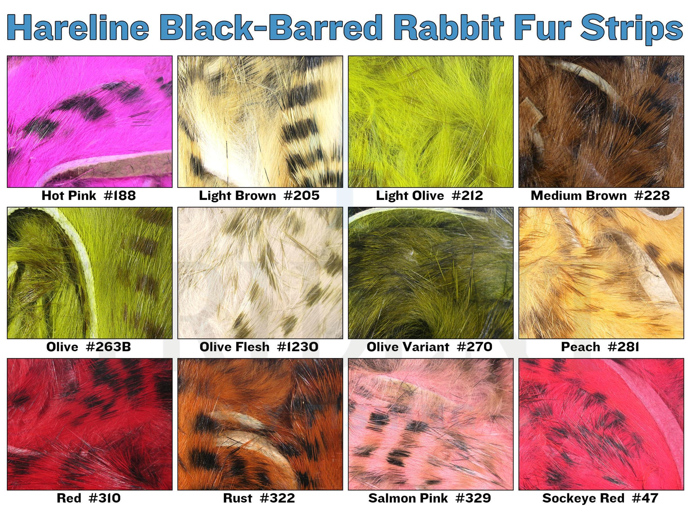 Hareline Black-Barred Rabbit Fur Strips