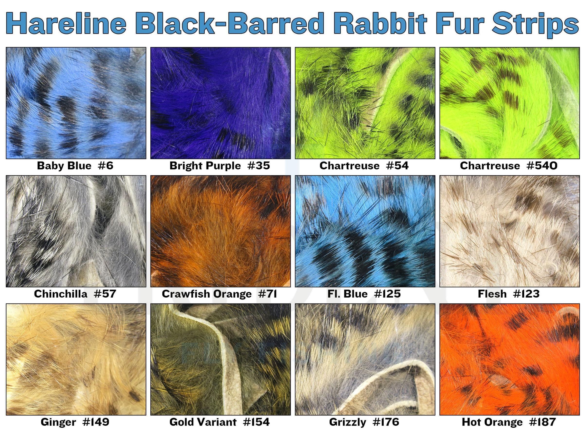 Hareline Black-Barred Rabbit Fur Strips