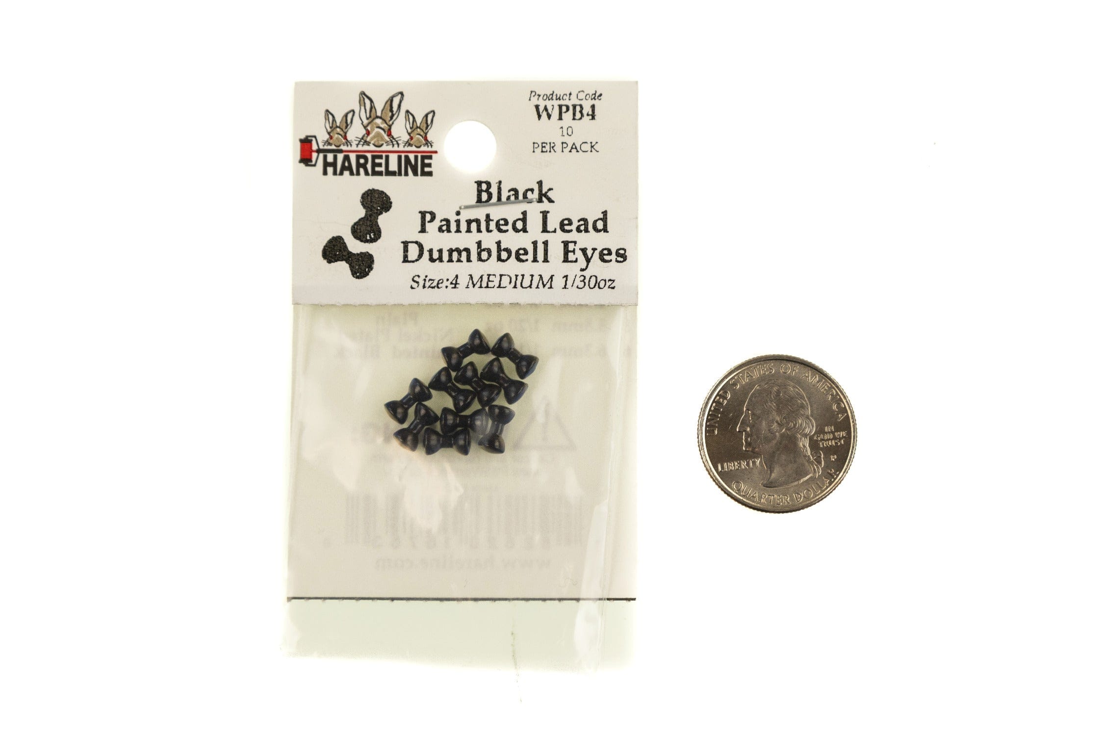 Hareline Black Painted Lead Dumbbell Eyes