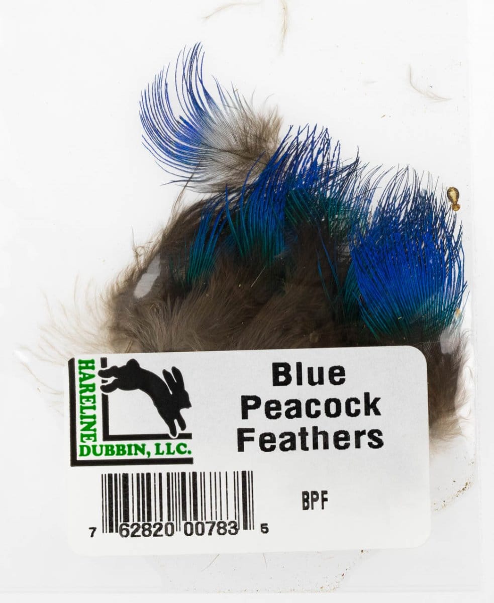 Hareline Blue Peacock Neck Feathers