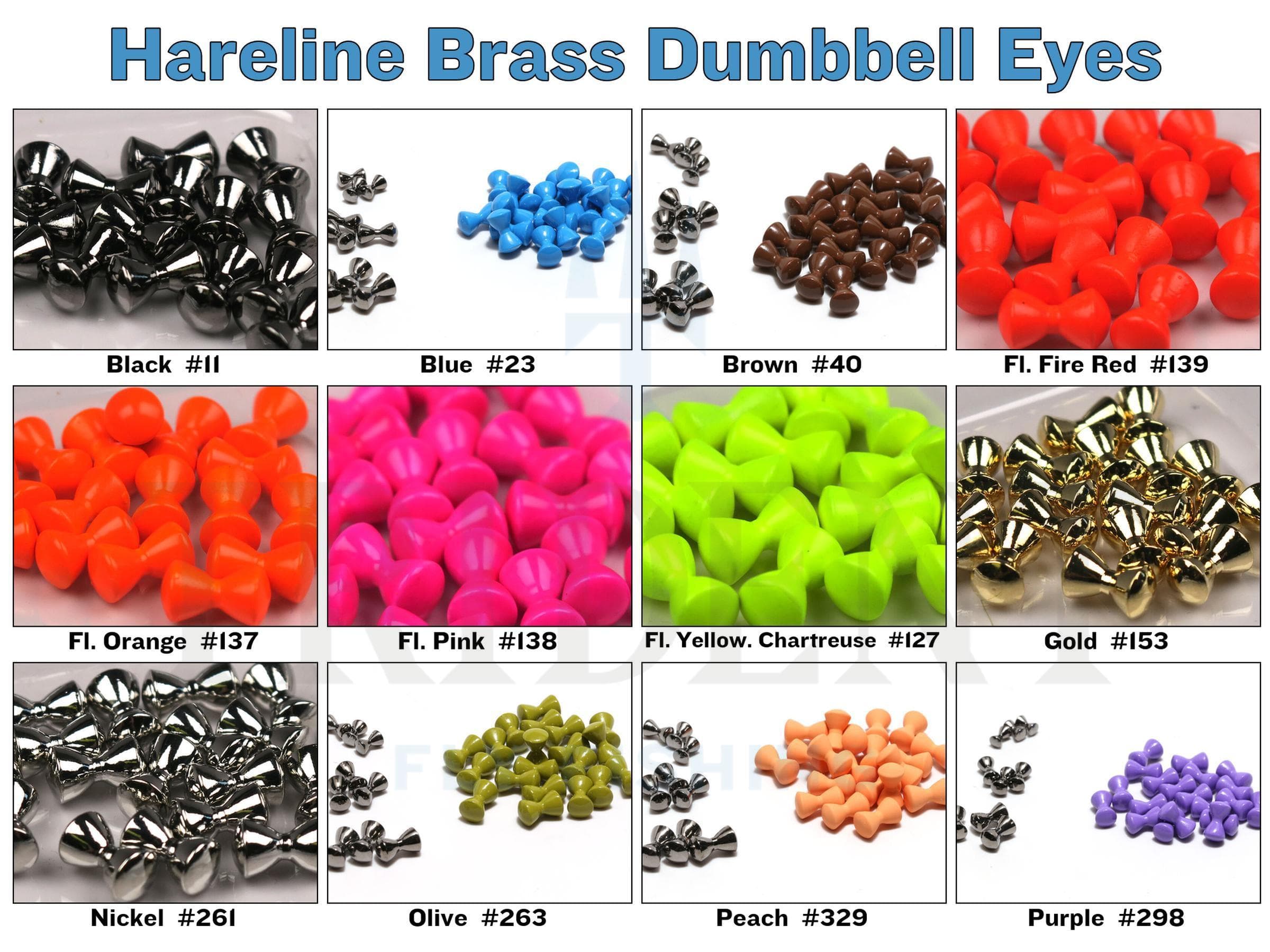Hareline Brass Dumbbell Eyes