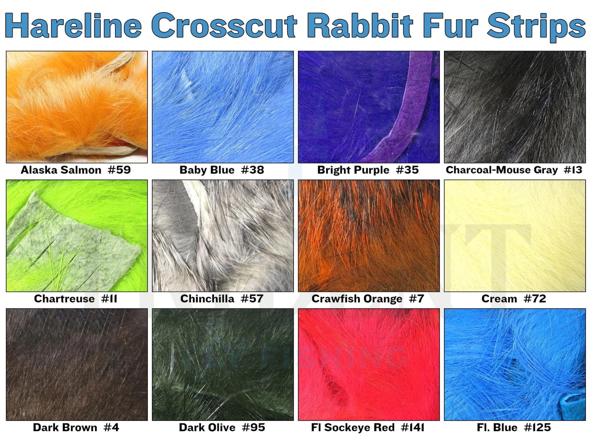 Hareline Crosscut Rabbit Hide Strips
