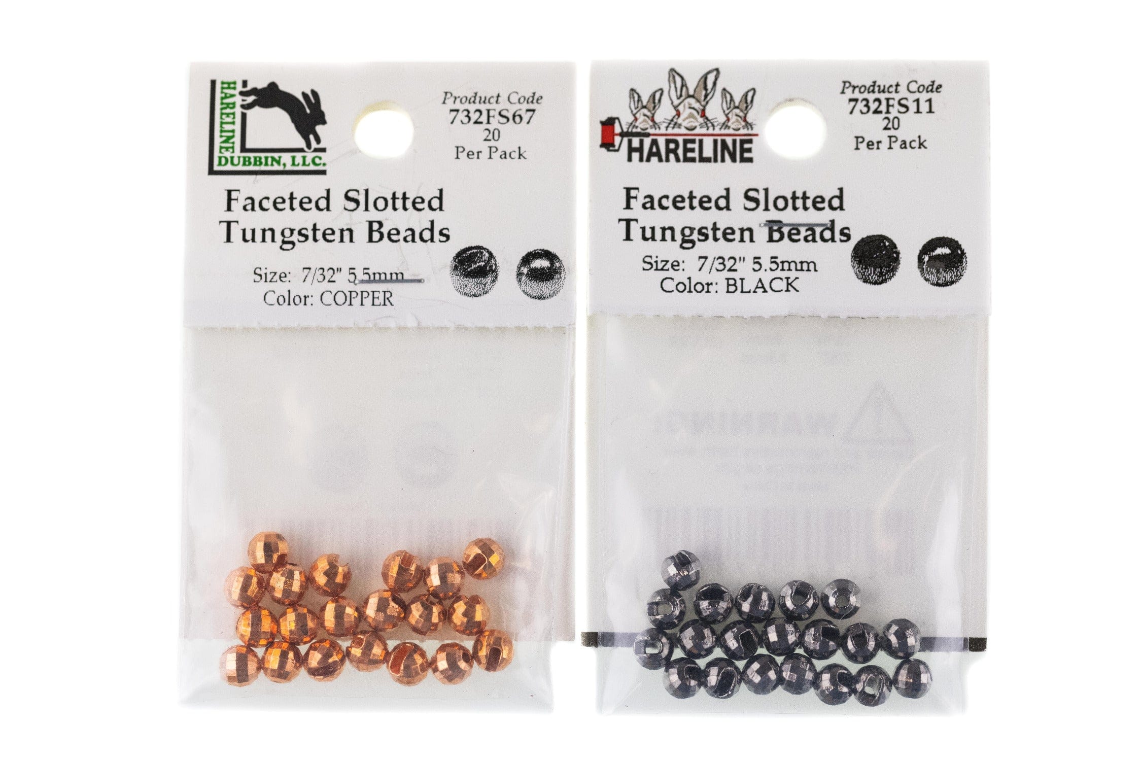 Hareline Faceted Slotted Tungsten Beads