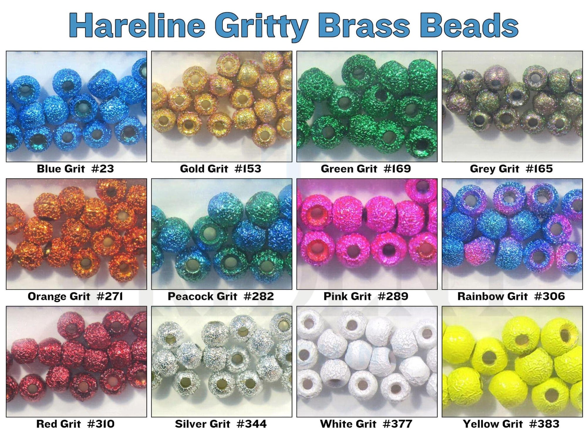 Hareline Gritty Brass Beads