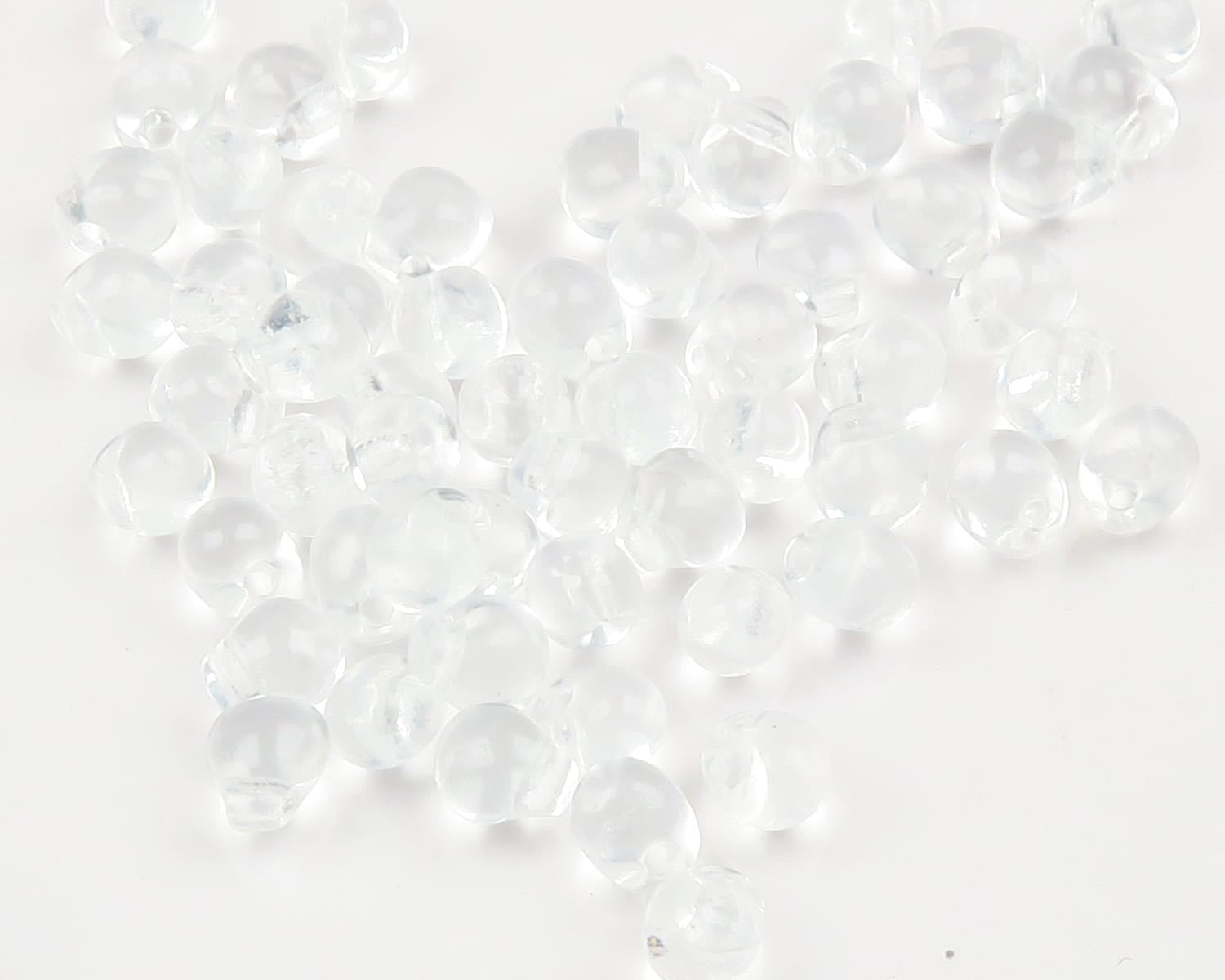 Hareline clear hump back glass beads, transparent round fly tying beads with small center holes