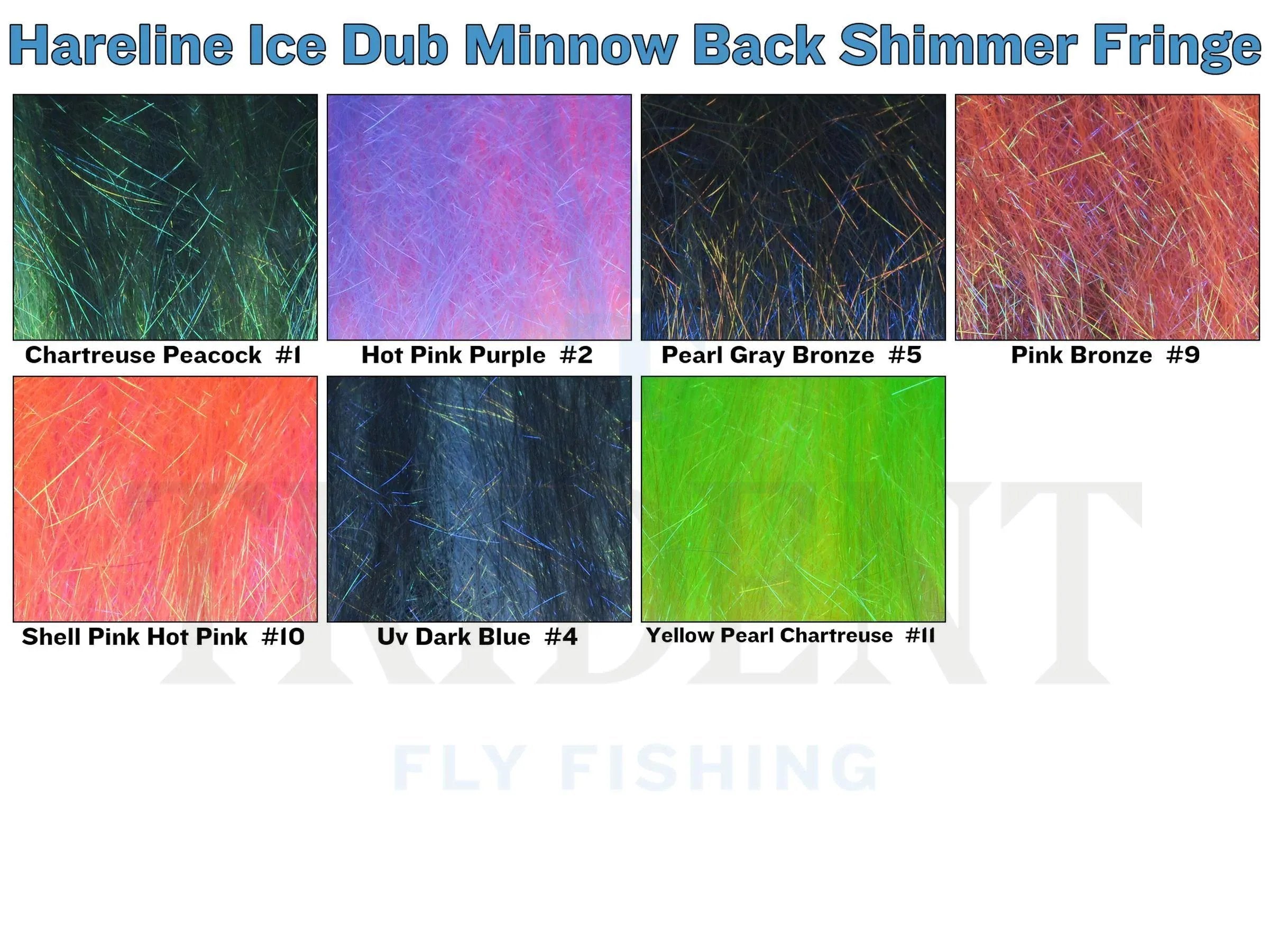 Hareline Ice Dub Minnow Back Shimmer Fringe