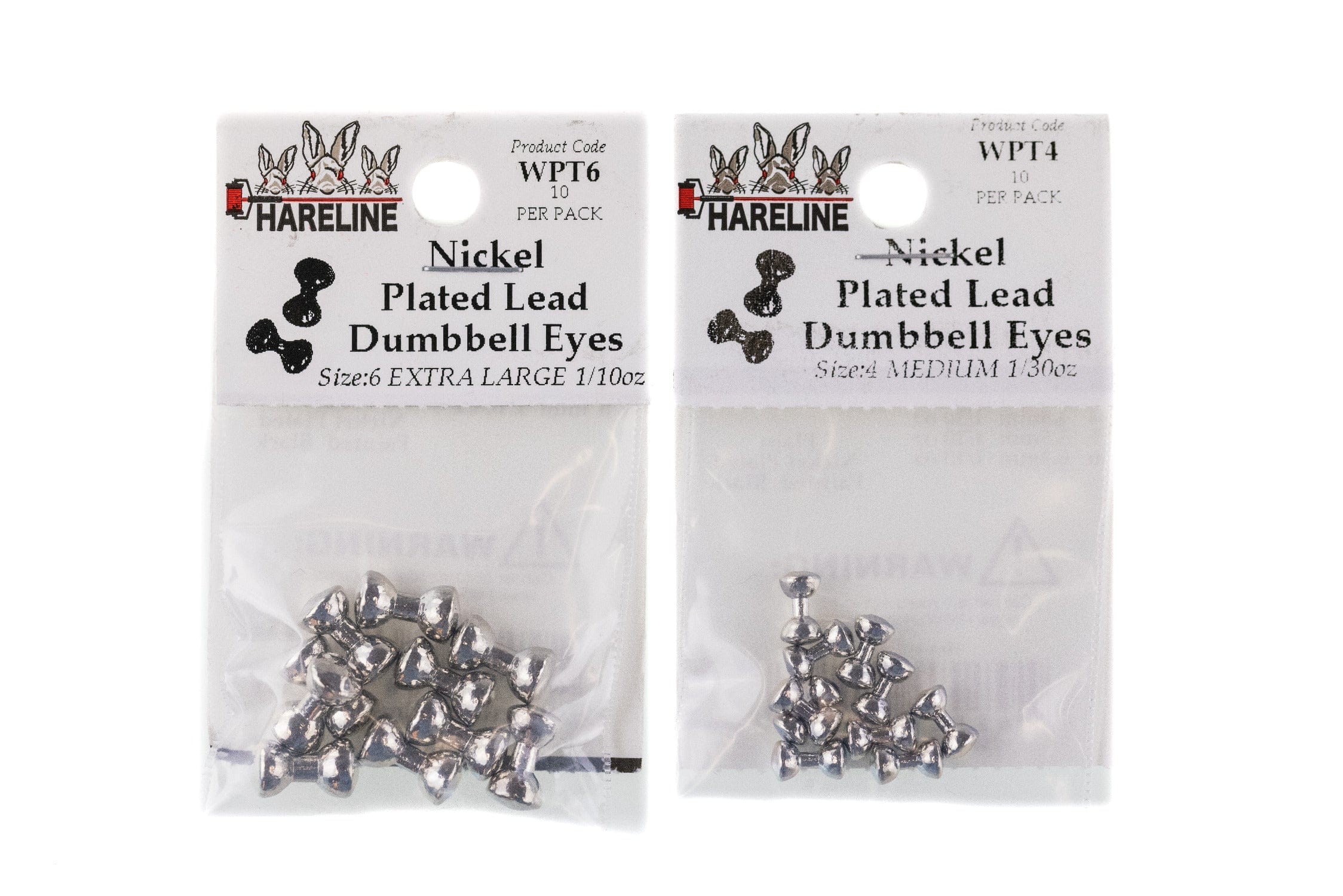 Hareline Nickel Plated Lead Dumbbell Eyes