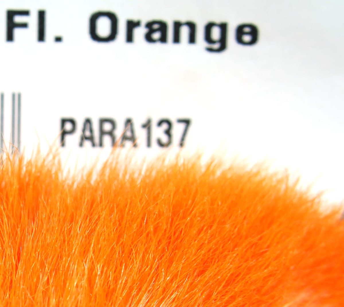 Fluorescent orange Hareline Para Bunny Feet synthetic fur, soft fine fibers for fly tying (PARA137)