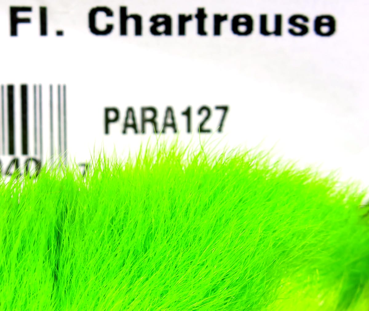 Chartreuse Hareline Para Bunny synthetic fur tuft with fine, fluffy fibers for fly tying