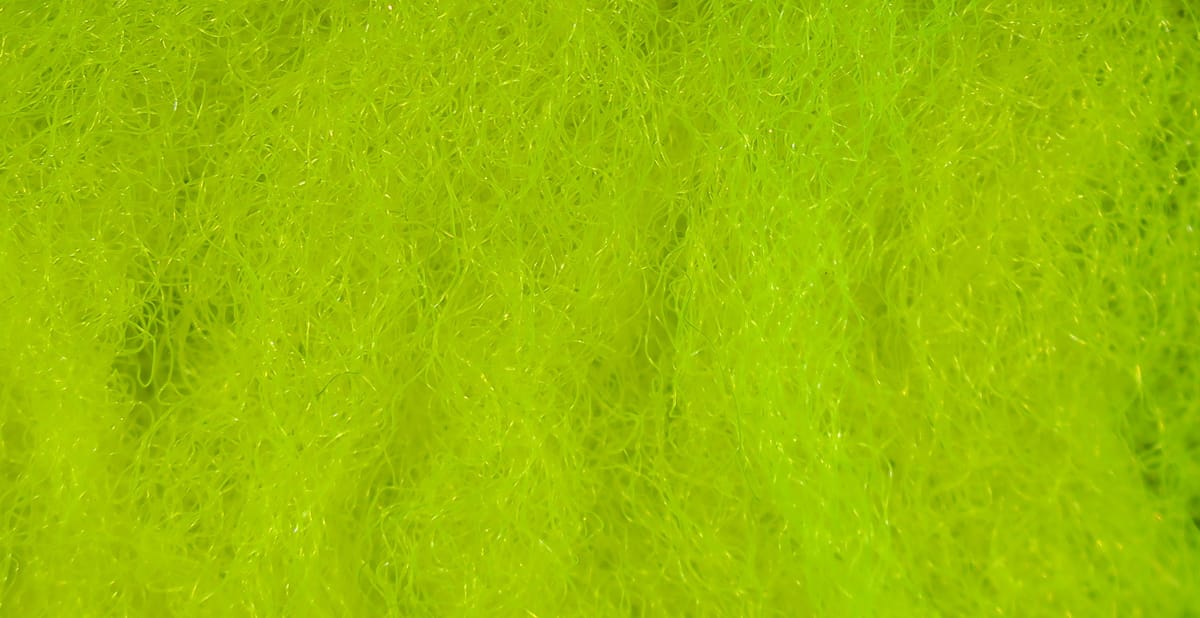 Chartreuse Hareline Para Post Wing dense curly synthetic fly tying fibers with glossy translucent filaments