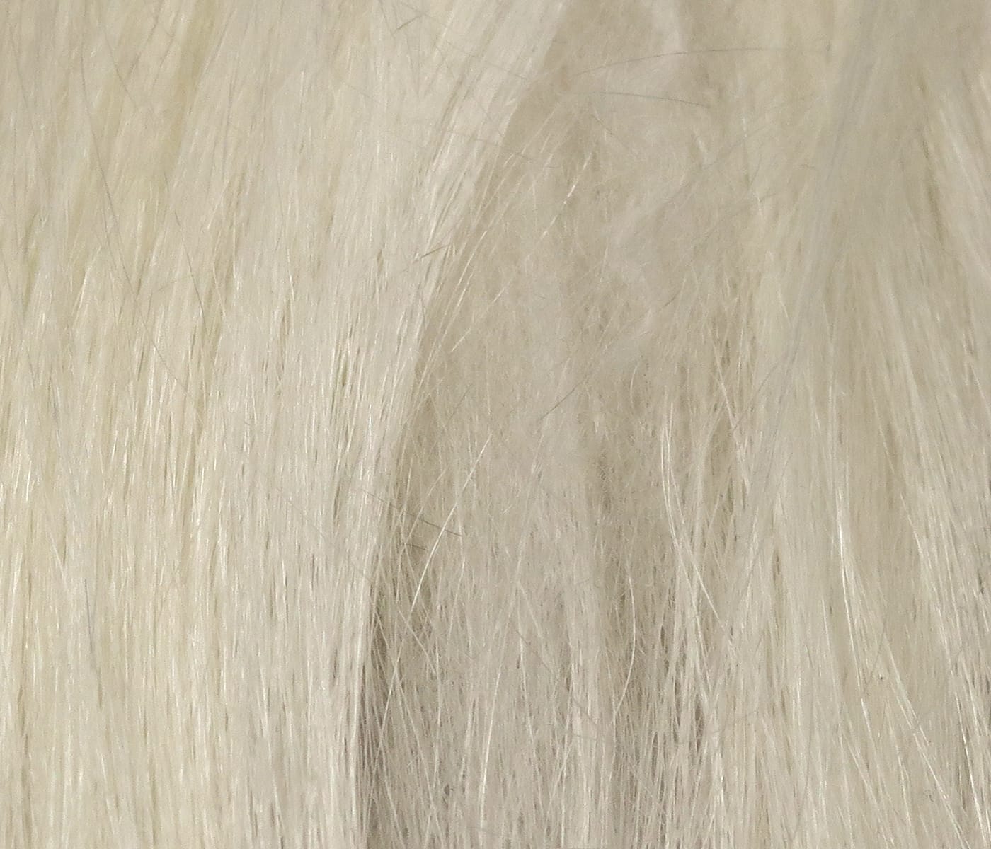 Hareline Polar goat hair in natural creamy white long soft fibers for fly tying