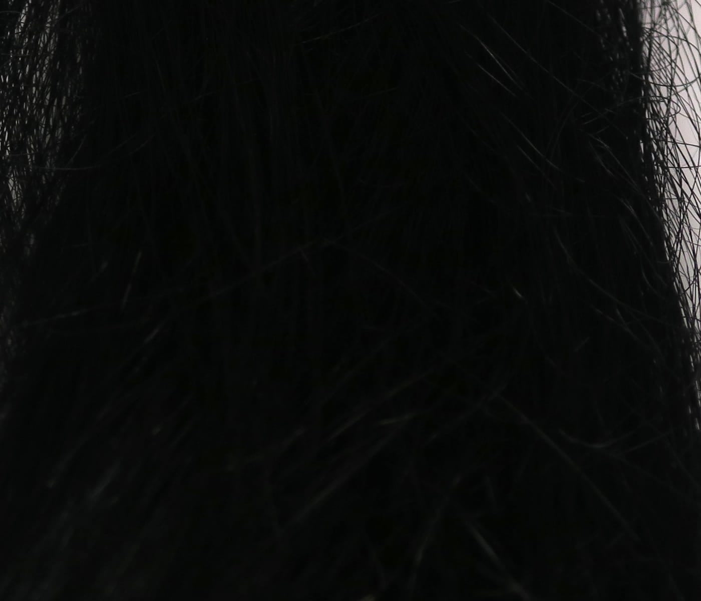 Dense black Polar Goat hair bundle with long silky fibers for fly tying