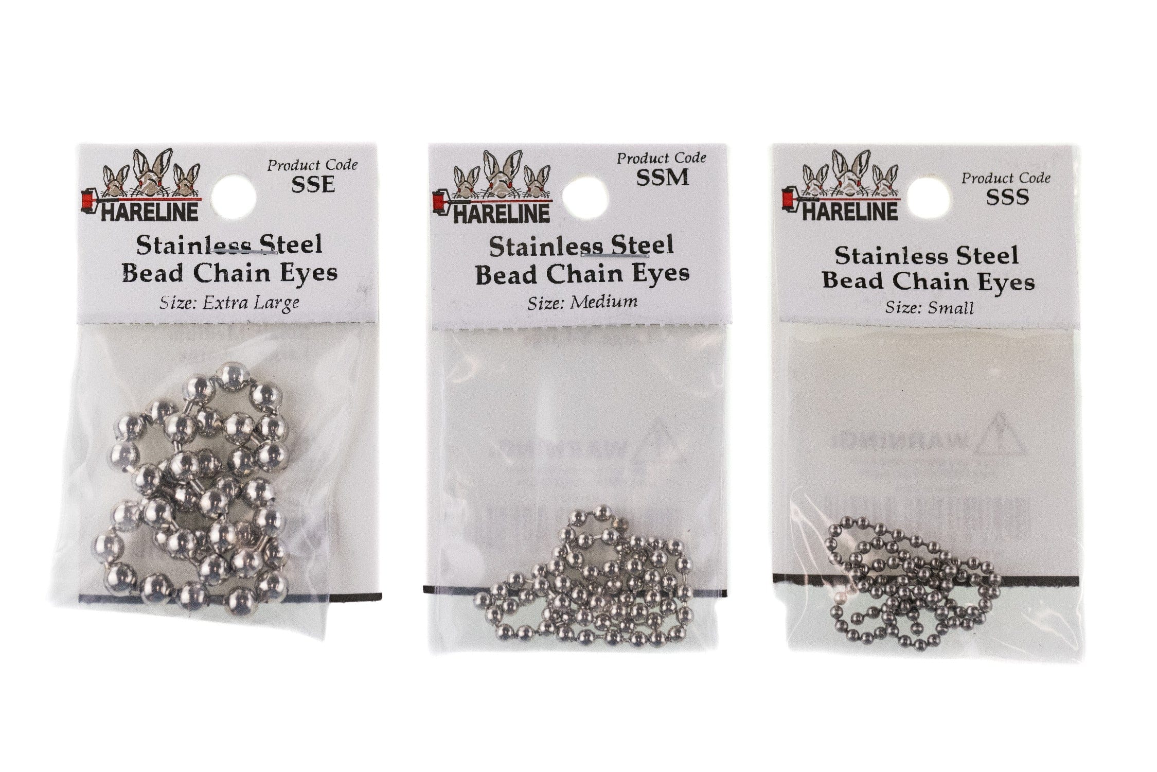 Hareline Stainless Steel Bead Chain Eyes