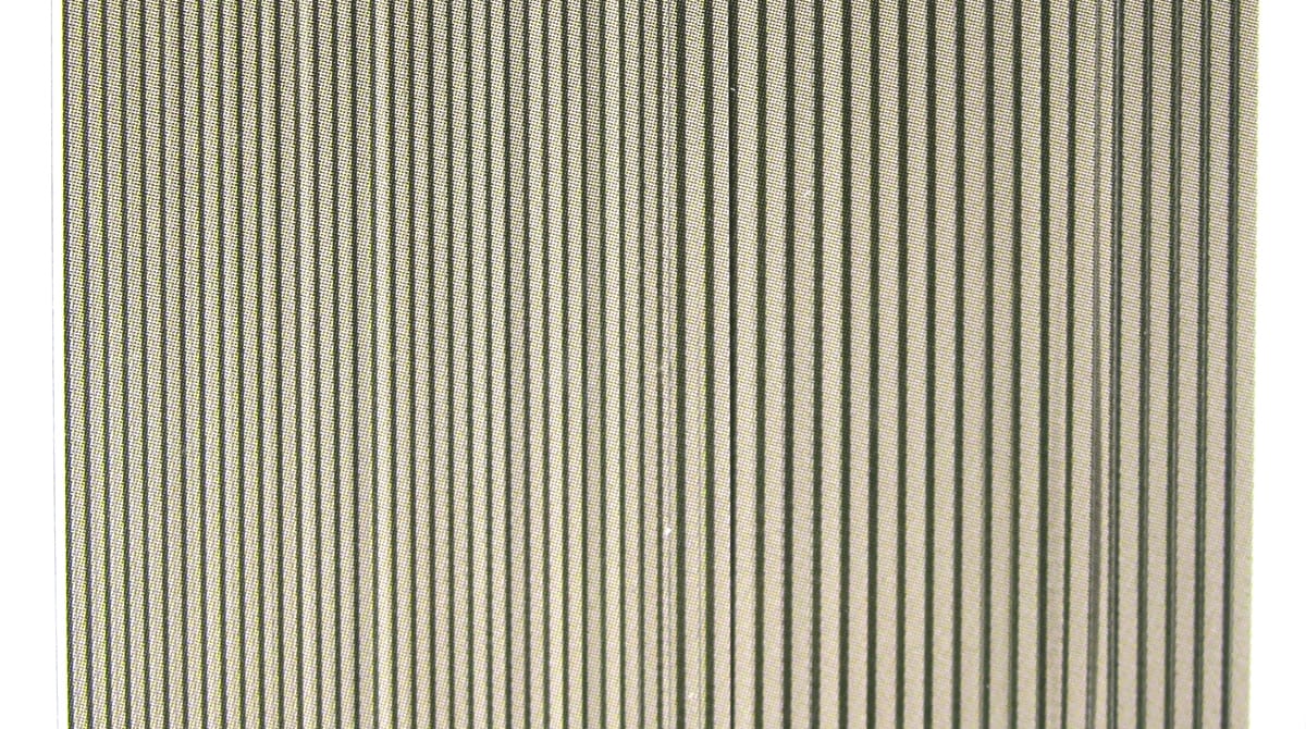 Olive-gray synthetic quill body wrap: narrow ribbed strips on tan backing, flexible fly tying material