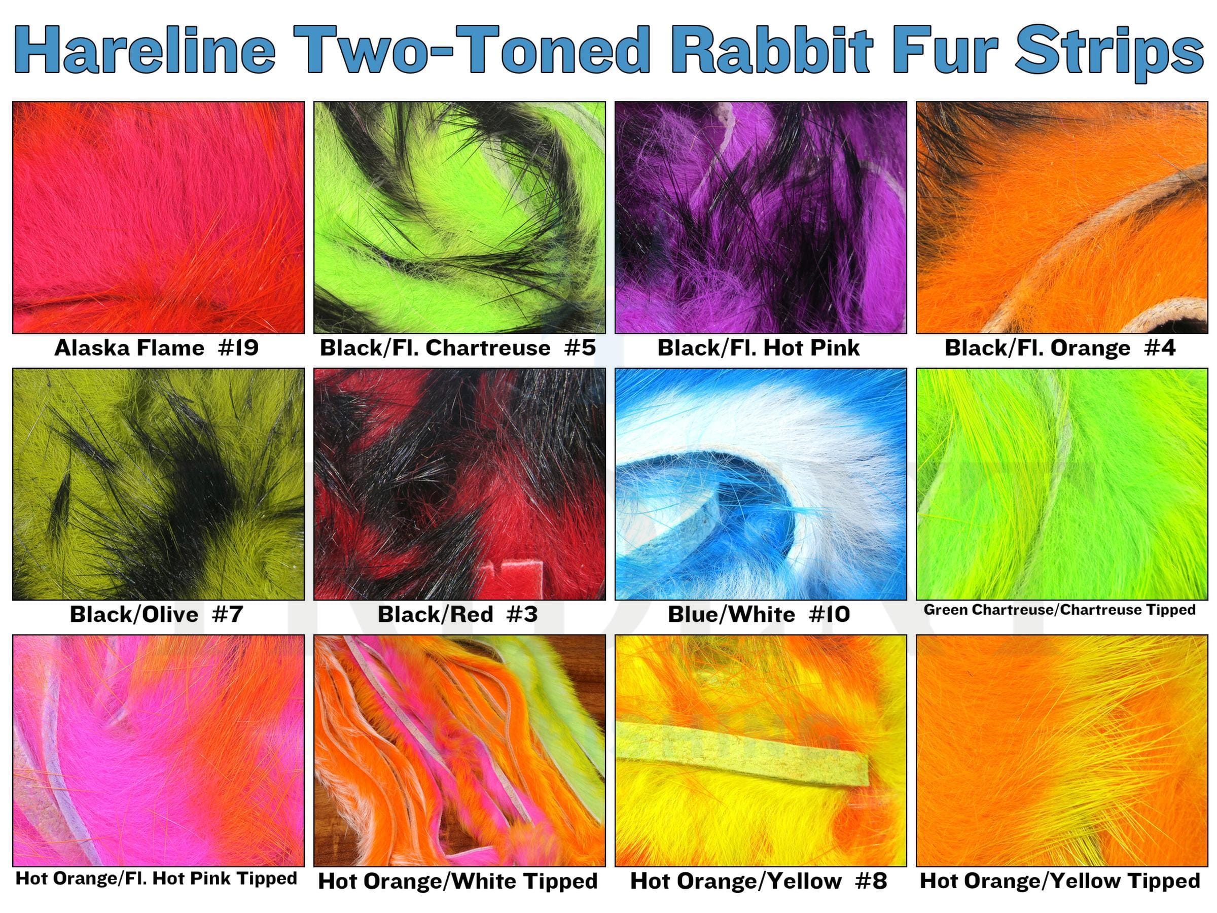 Hareline Two-Toned Rabbit Fur Strips