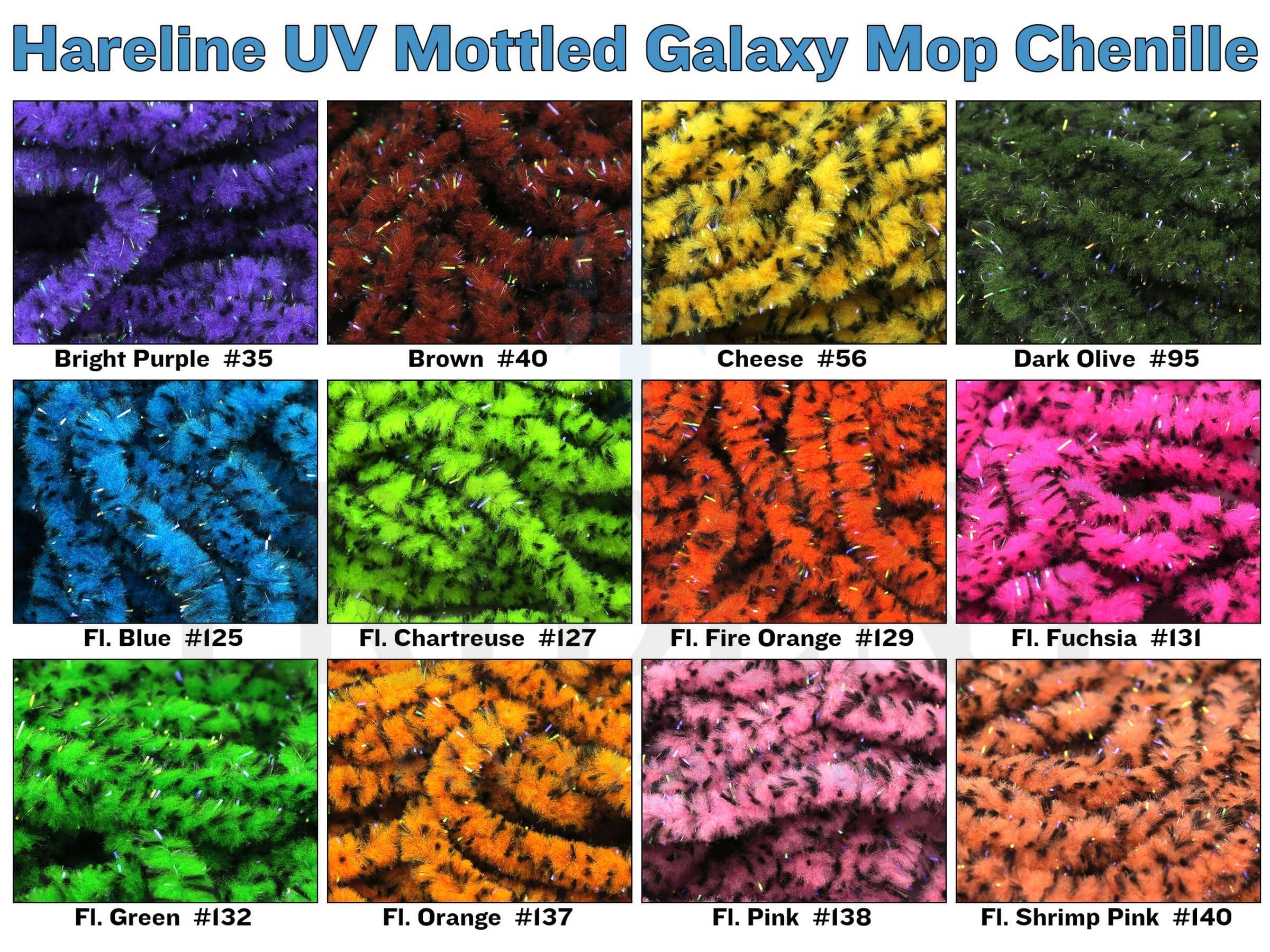 Hareline UV Mottled Galaxy Mop Chenille